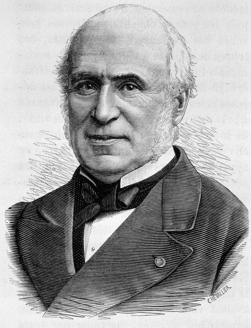 Portrait of Pierre Charles Chesnelong (1820 - 1899). Engraving of the end of the 19th century in “Histoire de France”” by H. Martin. av Unknown artist