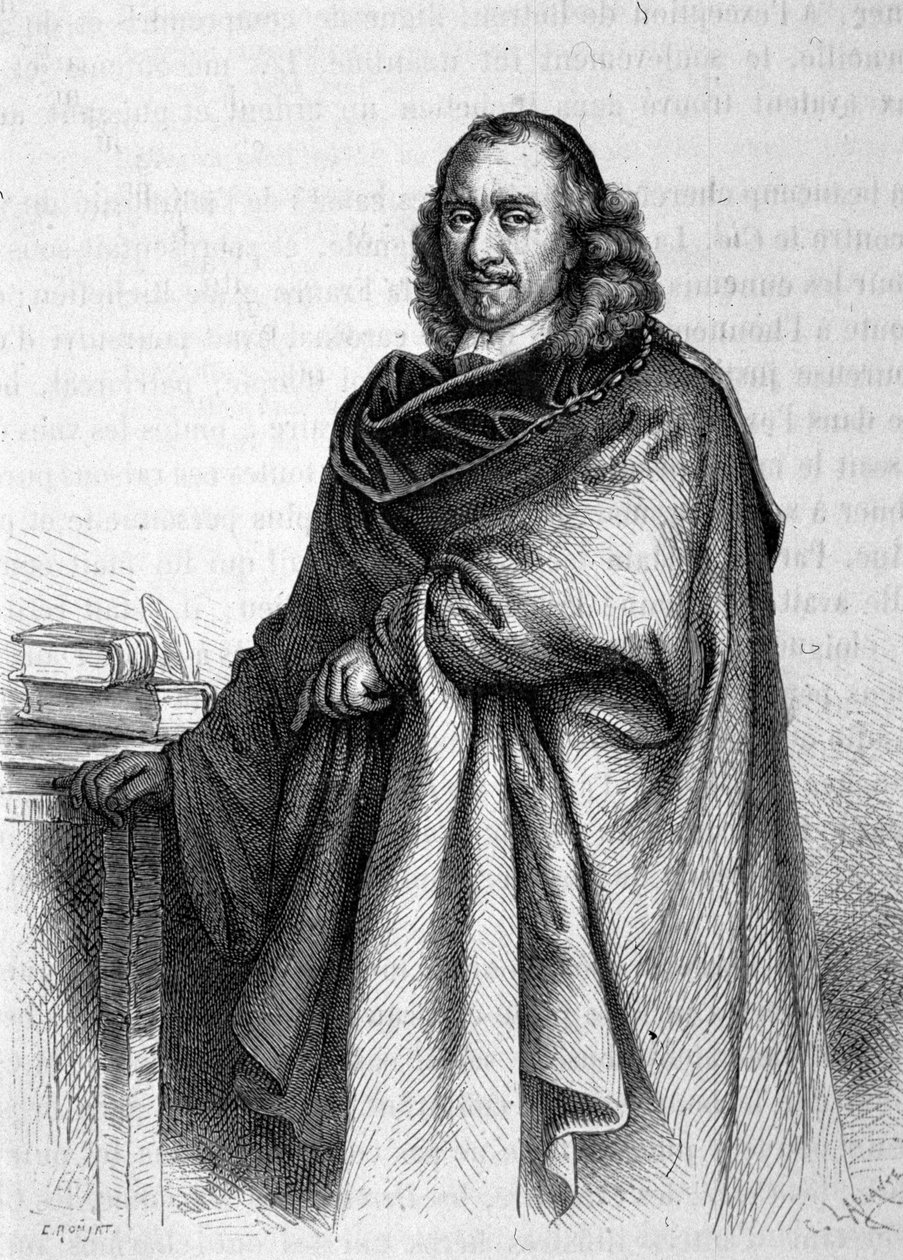 Portrett av Pierre Corneille (1606 - 1684), fransk dramatisk poet. av Unknown artist