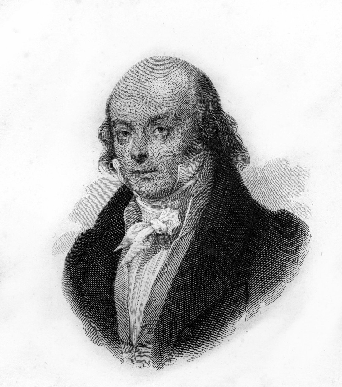 Portrett av Pierre Jean de Beranger (1780 - 1857), fransk poet og låtskriver - gravering fra 1800-tallet av Unknown artist