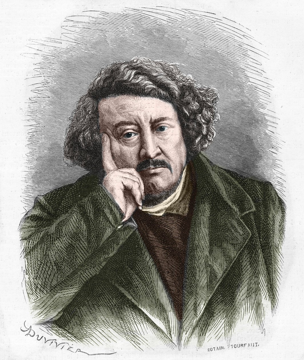 Portrett av Pierre Leroux, fransk filosof, publisist og politiker (1797 - 1871). av Unknown artist