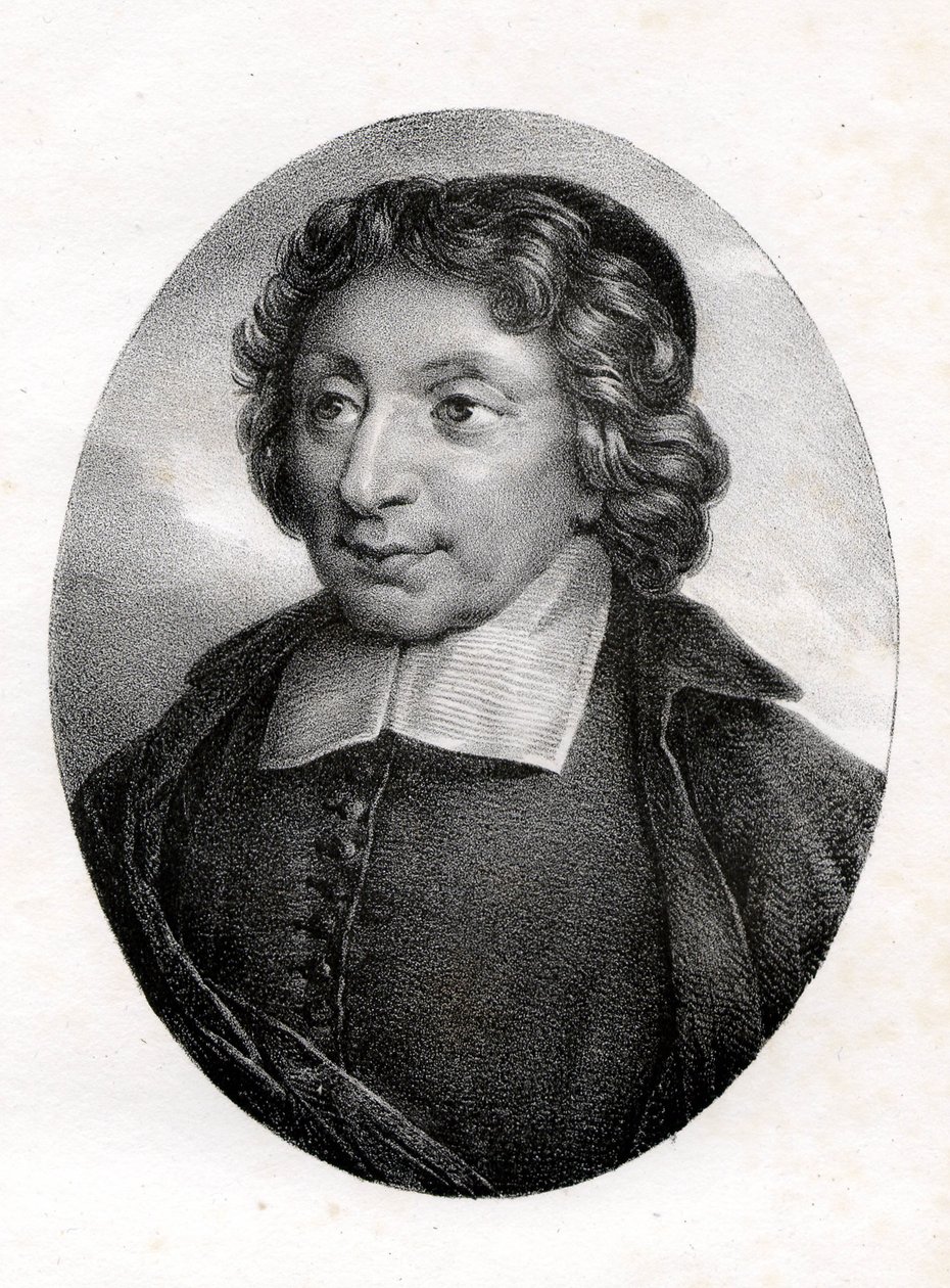 Portrett av Pierre Nicole (1625 - 1695) ivrig forsvarer av jansenismen fra et maleri av Port Royal. av Unknown artist