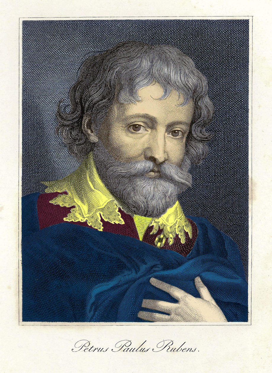 Portrait of Pierre Paul (Pierre-Paul) Rubens (or Peter Paul or Petrus Paulus) (1577-1640), Flemish painter and cartoonist av Unknown artist
