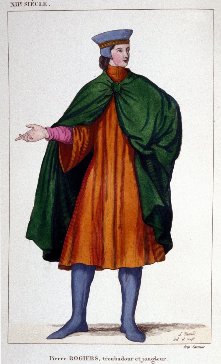 Portrett av Pierre Rogiers, gjøgler og trubadur fra 1100-tallet. av Unknown artist
