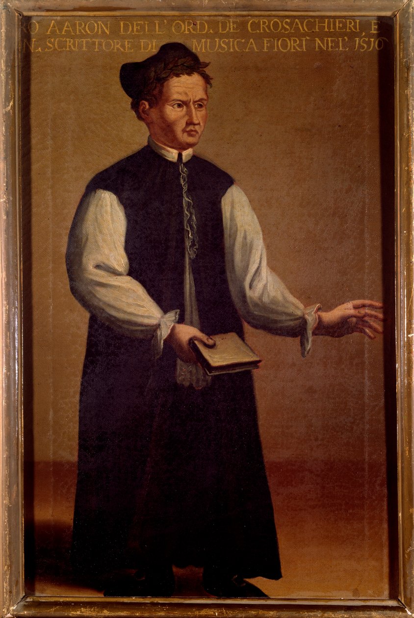 Portrett av Pietro Aaron (Aron) (1489-1545), teoretiker av italiensk musikk Anonymt maleri. Det 16. århundre. Bologna, Civico museo Bibliografico av Unknown artist