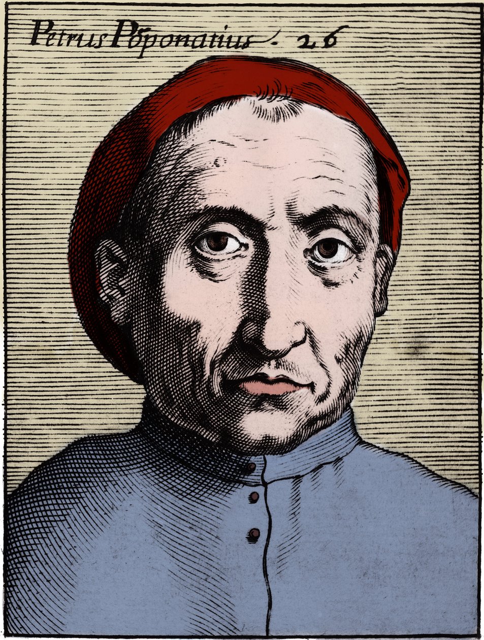 Portrait of Pietro Pomponazzi (1462-1525) (Pomponace) (Petrus Pomponatius) Italian philosopher. av Unknown artist