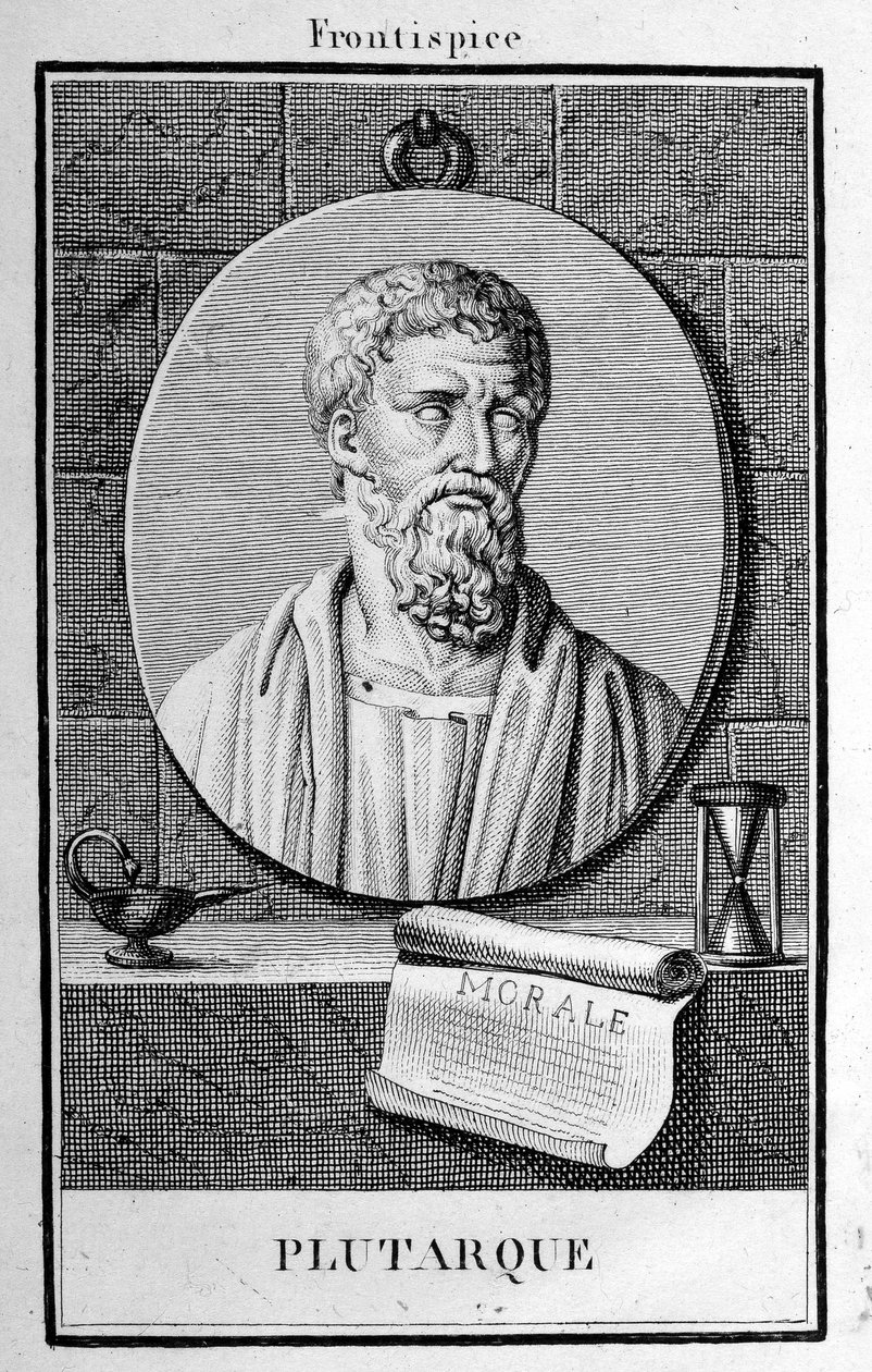Portrett av Plutarch, gravering tidlig på 1800-tallet. av Unknown artist