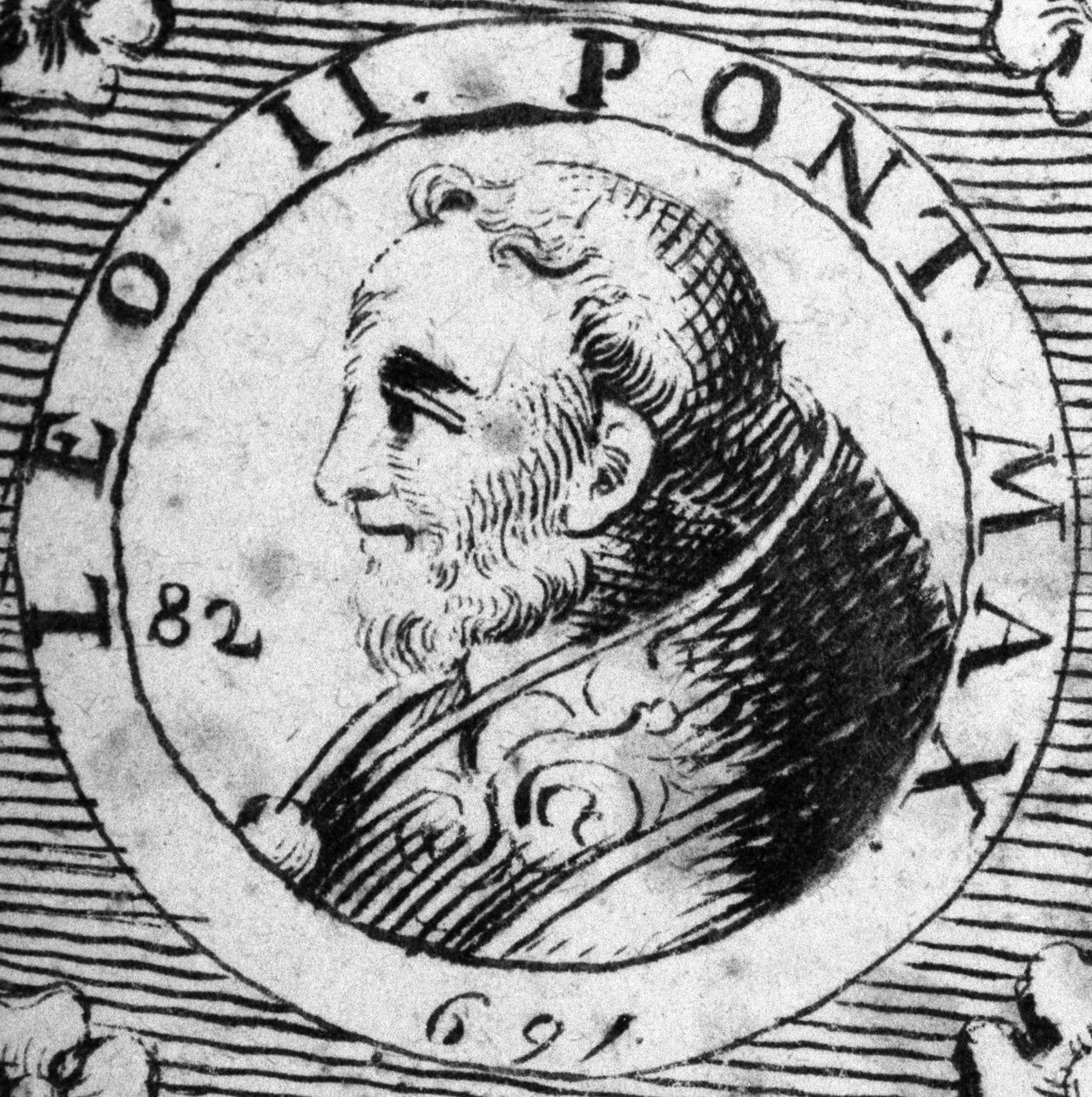 Portrett av pave Leon II (682-683). av Unknown artist
