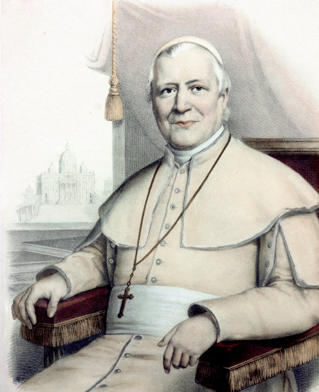 Portrett av pave Pius (Pio) IX (Giovanni Maria Mastai Ferretti av Unknown artist