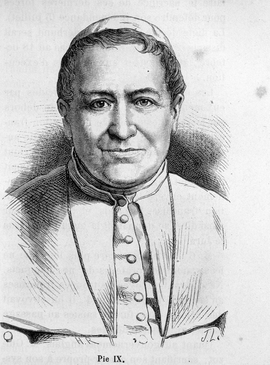 Portrett av pave Pius IX (1792 - 1878). av Unknown artist