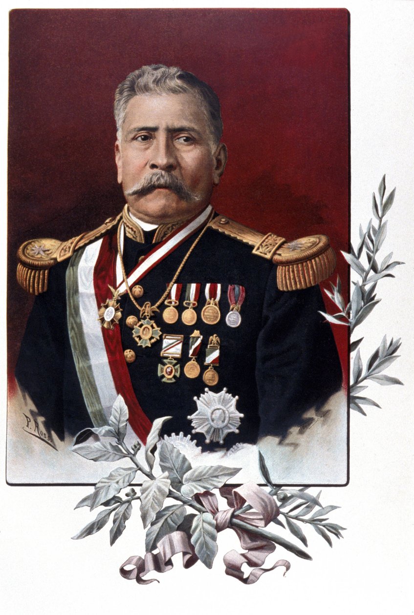 Portrett av Porfirio Diaz, meksikansk general og statsmann (Oaxaca av Unknown artist
