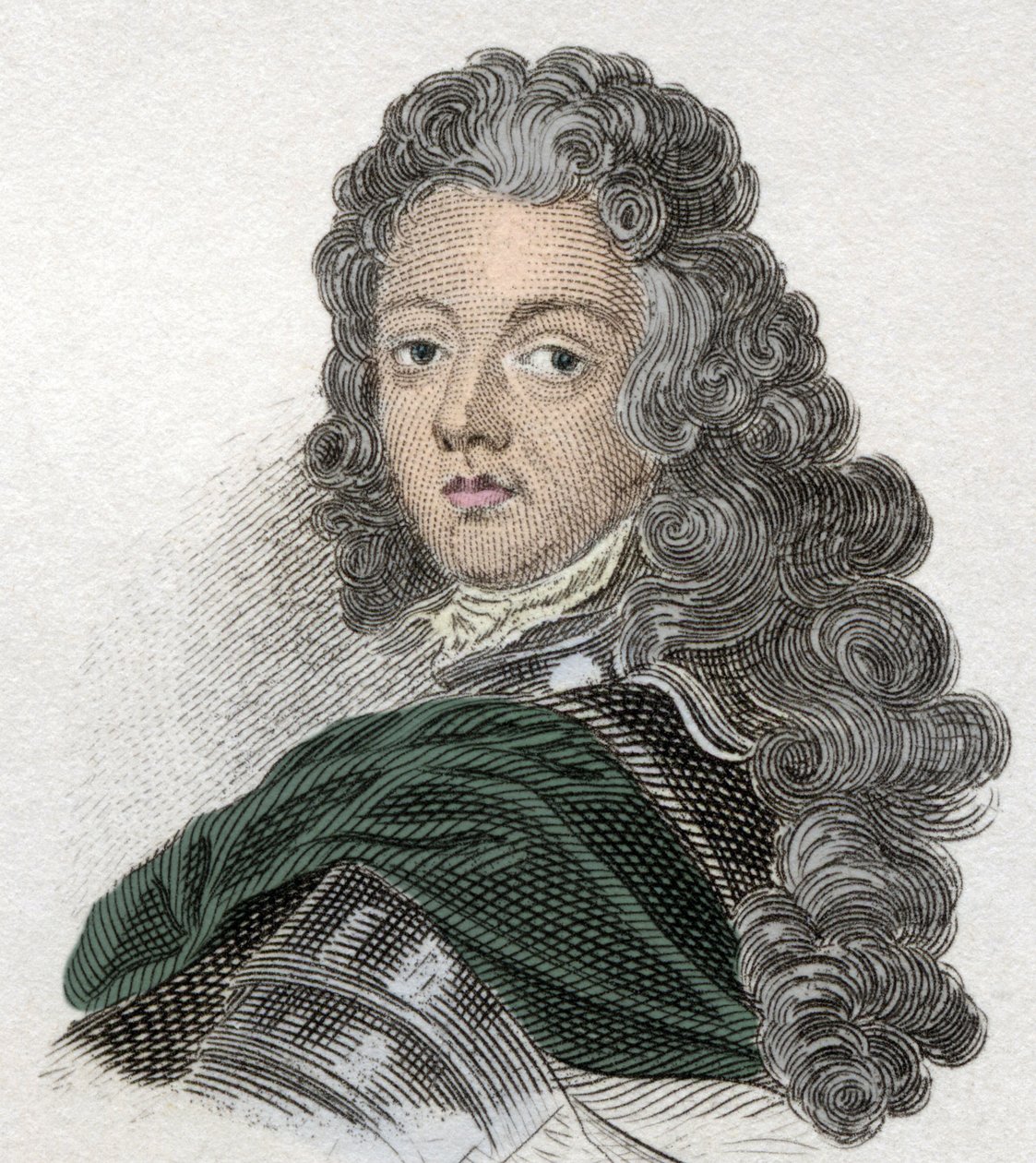 Portrett av prins Eugene av Savoie-Carignan (Savoie Carignan, greve av Soissons (1663-1736), fransk militær. Gravering fra 1800-tallet. av Unknown artist