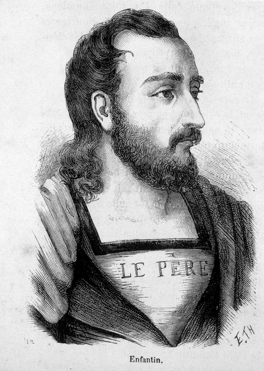 Portrett av Prosper Barthelemy Enfantin (1796-1864), fransk ingeniør og sosialist, propagator av Saint Simonism (Saint Simonism). av Unknown artist