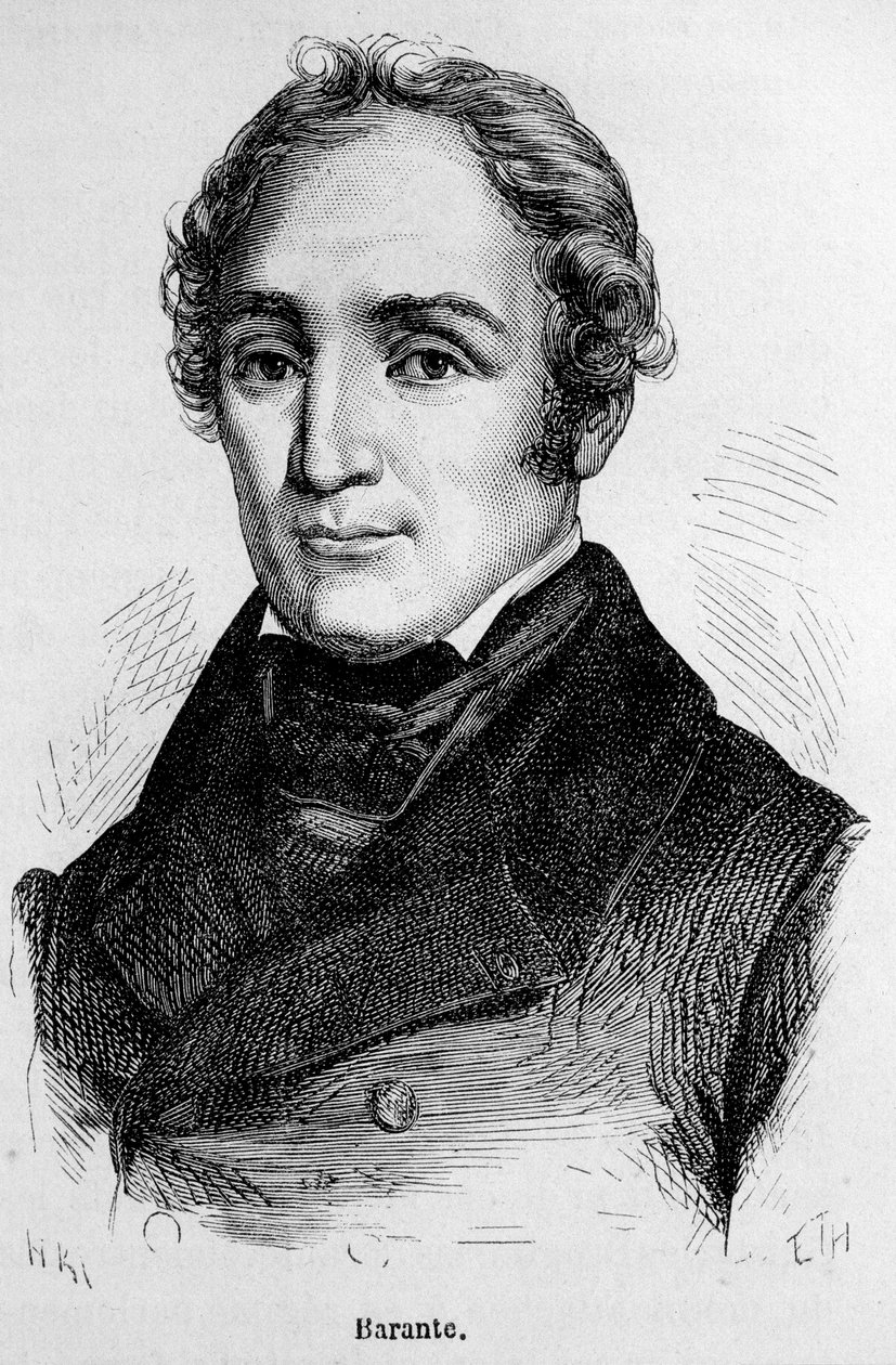 Portrait of Prosper Brugiere de Barante, French historian and politician (1782 - 1866). av Unknown artist