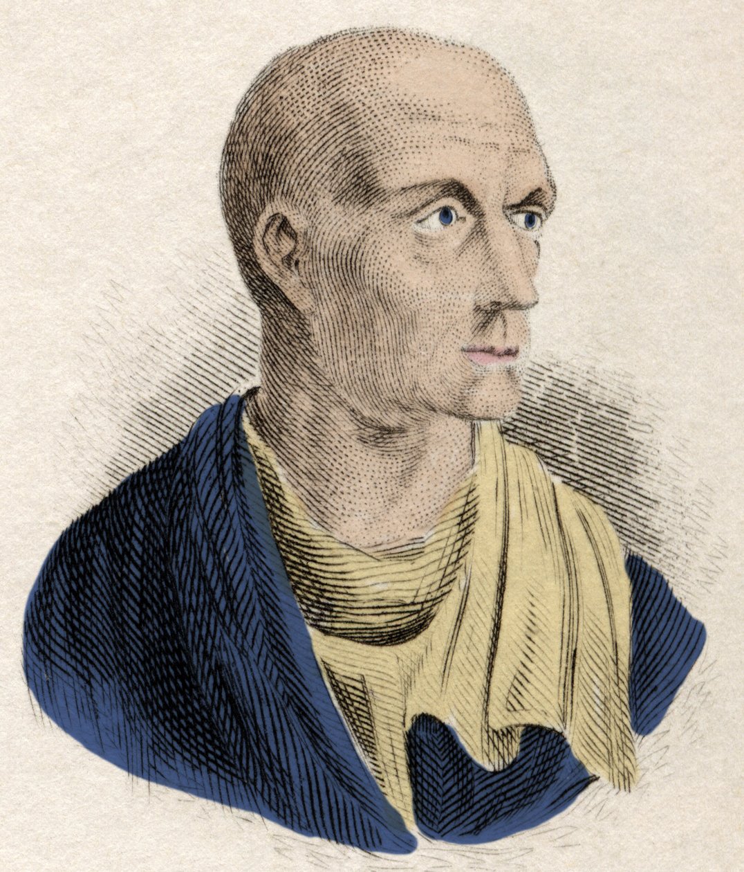 Portrett av Publius Cornelius Scipio (Scipio l'Africanus) Africanus, en romersk statsmann, født i 235 f.Kr. og døde i 183 f.Kr. Gravering av 1800-tallet. av Unknown artist