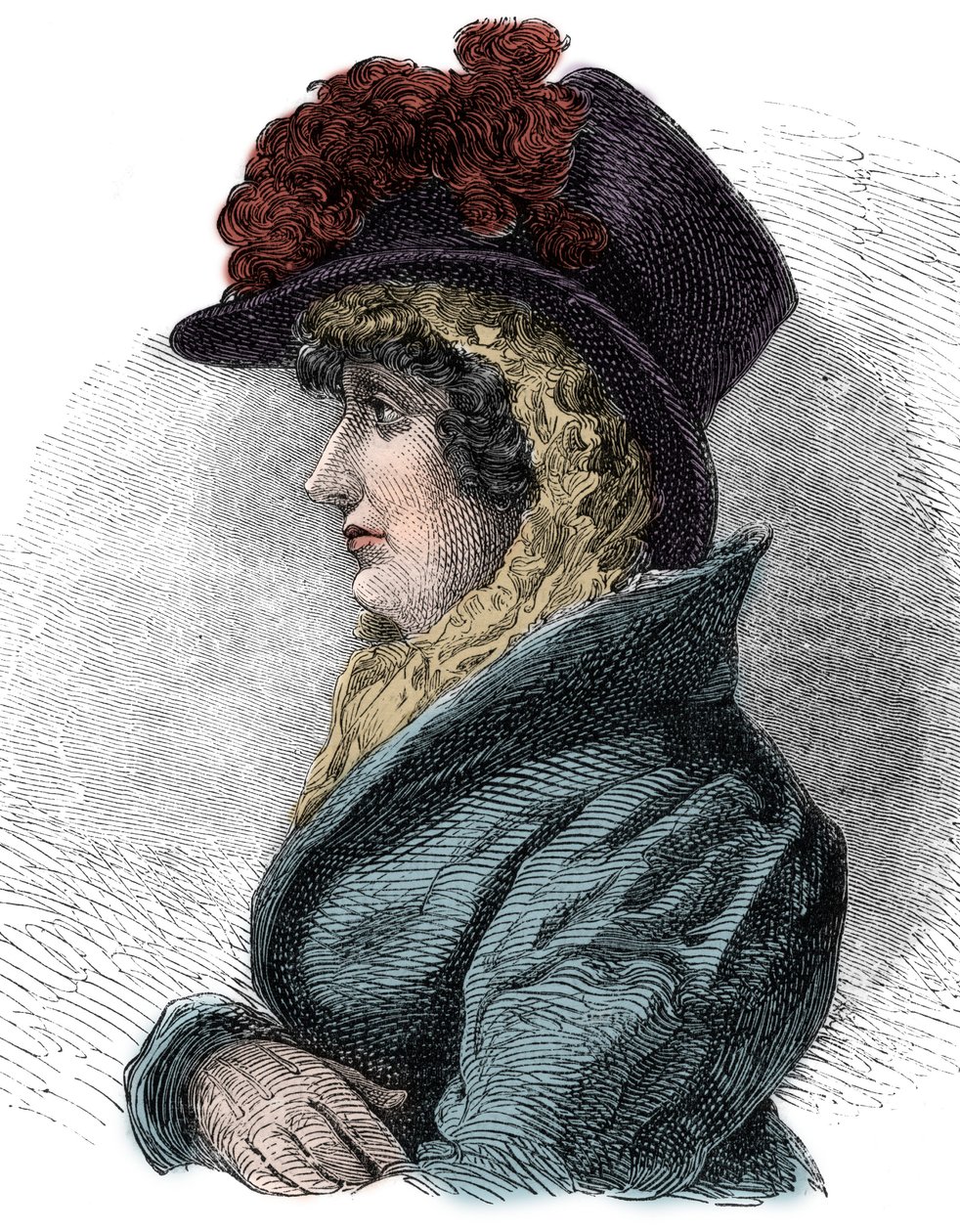 Portrett av dronning Caroline av Brunswick (1768-1821), kone til George IV, konge av England - Caroline av Brunswick, dronning av Storbritannia og Irland (1768-1821), konsort av George IV av Unknown artist