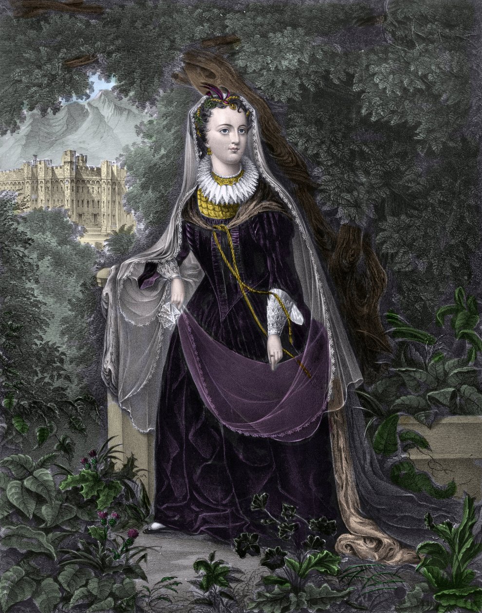 Portrett av dronning Mary I Stuart av Unknown