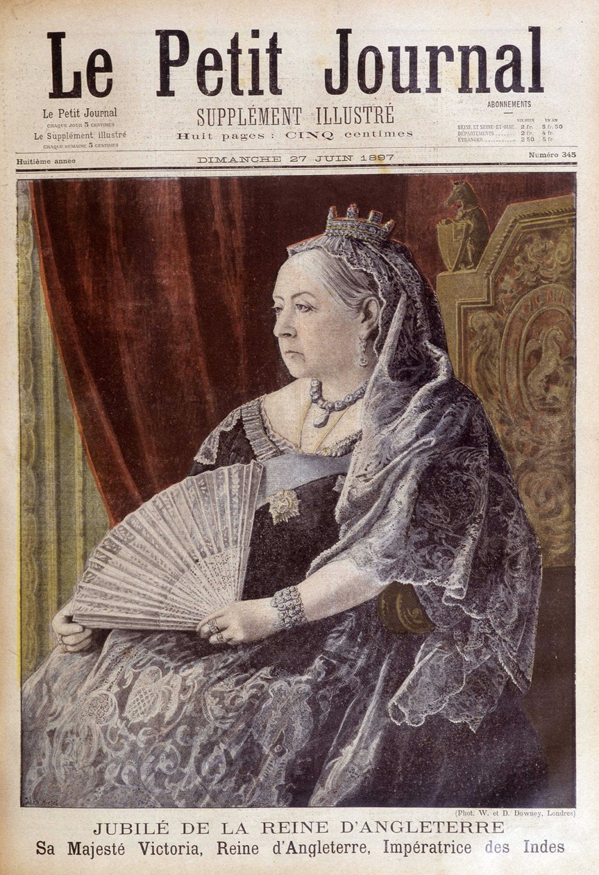Portrett av dronning Victoria i anledning hennes jubileum - i "" Le Petite Journal"" av 27.06.1897 av Unknown artist