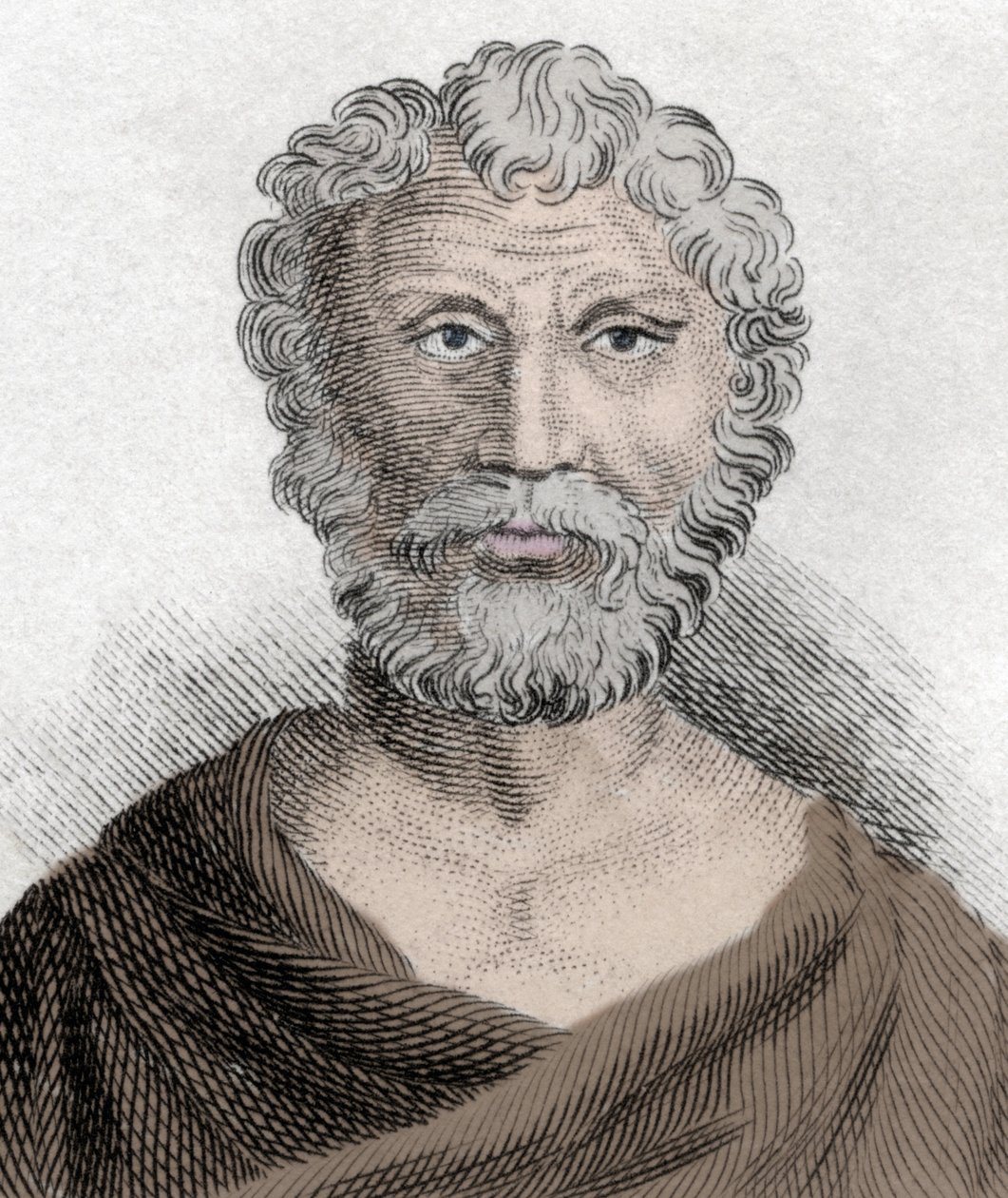 Portrett av Quintus Junius Rusticus (omtrent 100-rundt 170), stoisistisk filosof. Gravering av 1800-tallet. av Unknown artist