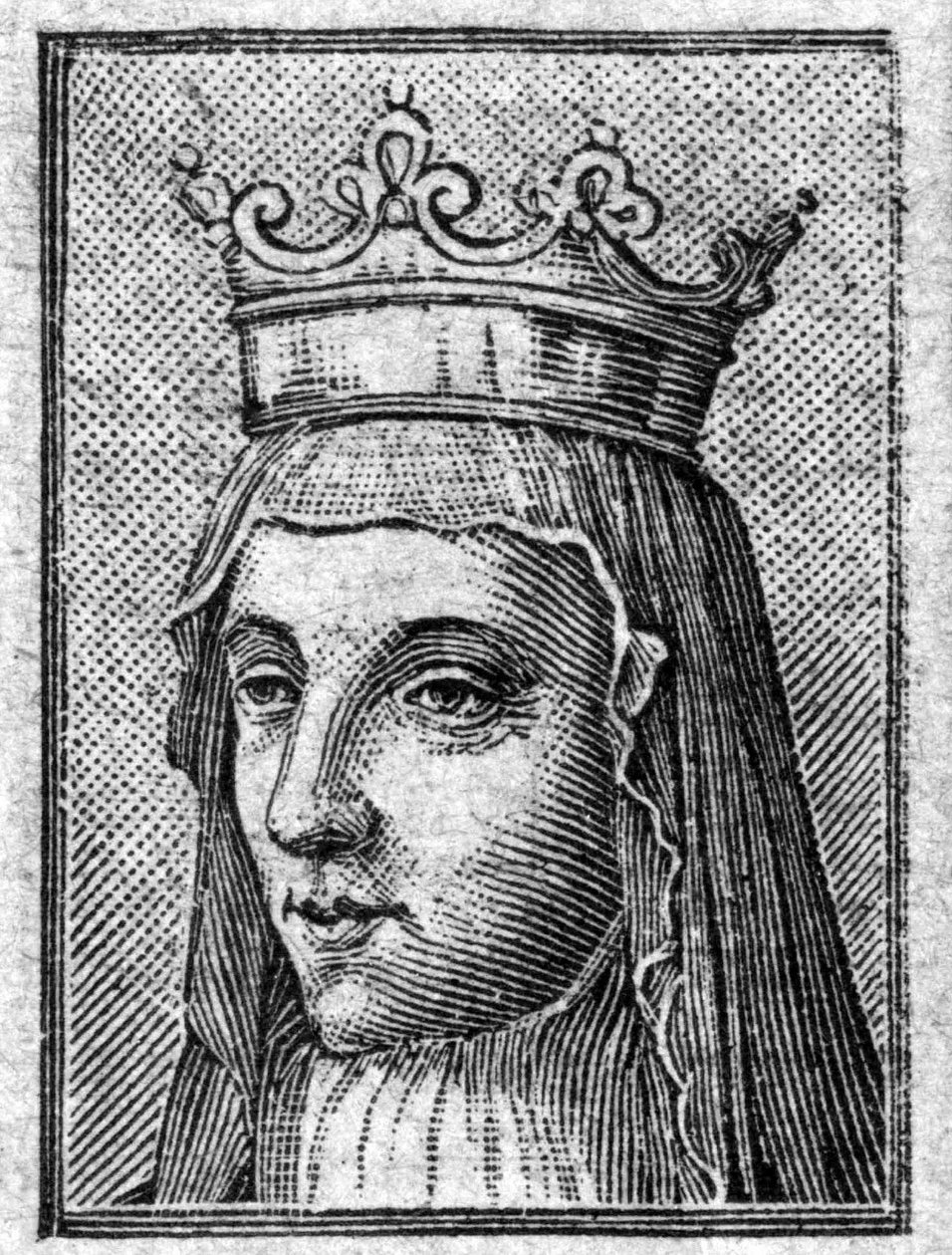Portrait of Radegonde (ca. 520-587), Queen of France, wife of Clotaire (Clothaire). av Unknown artist