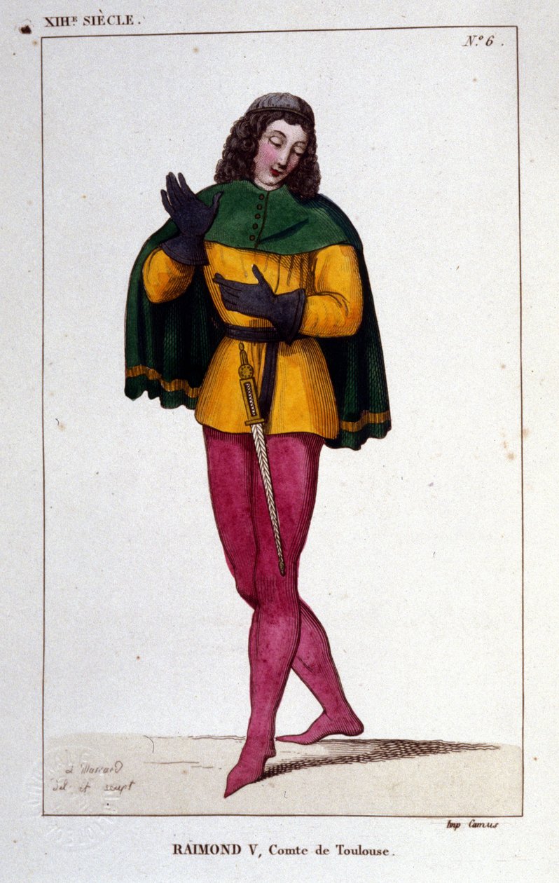 Portrett av Raymond V, greve av Toulouse (omtrent 1134 - 1194). av Unknown artist