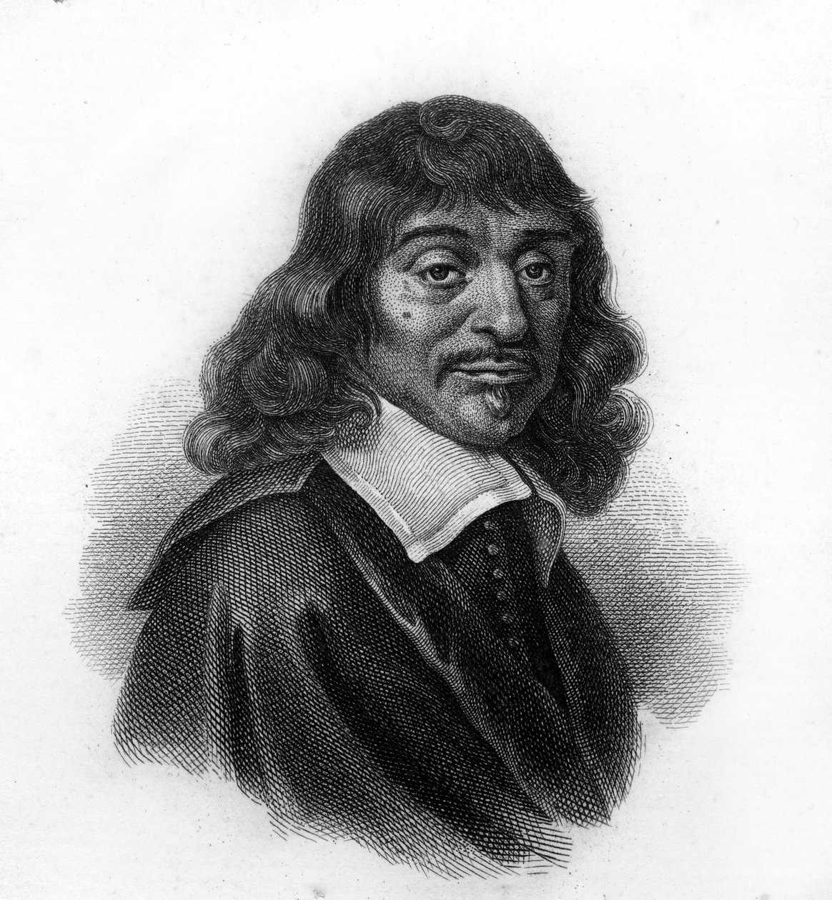 Portrett av René Descartes, gravering fra 1800-tallet av Unknown artist