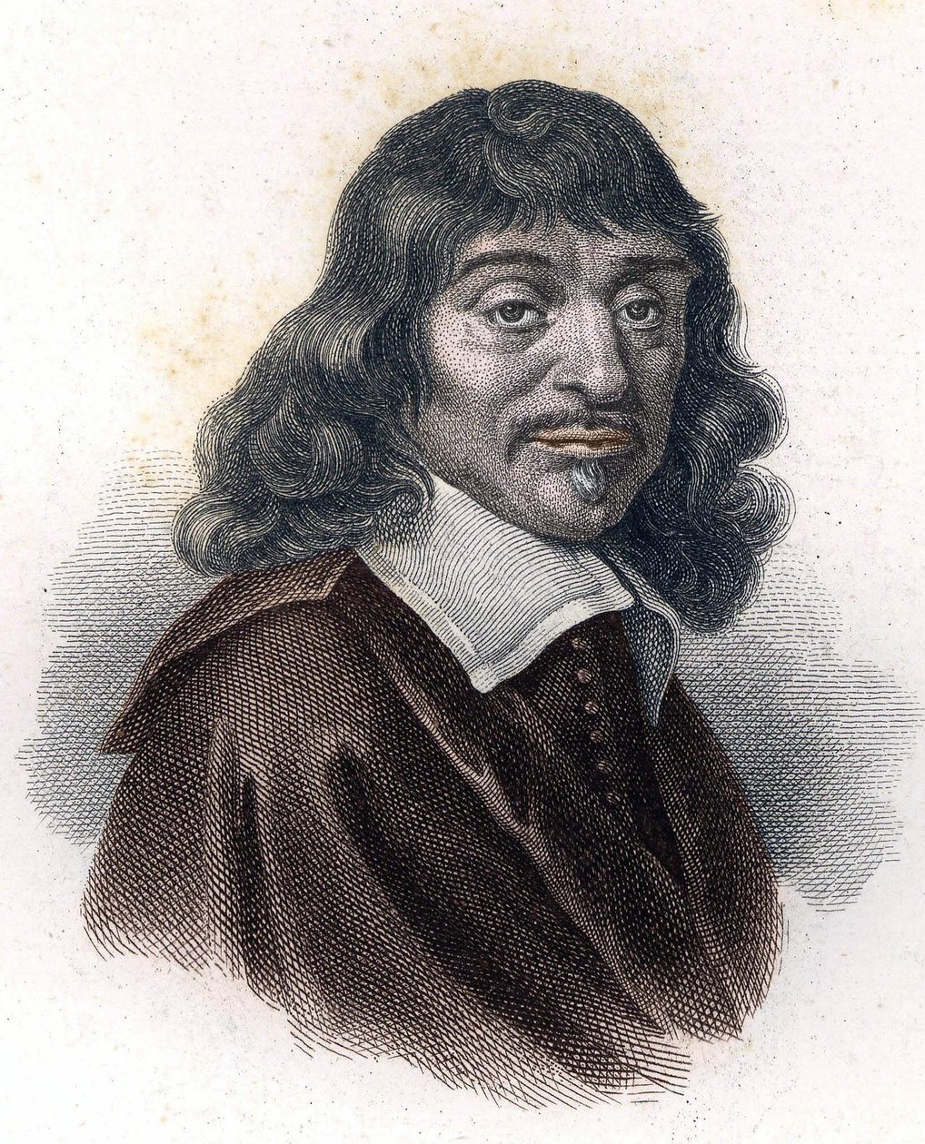 Portrait of René Descartes, grav. 19th century. av Unknown artist