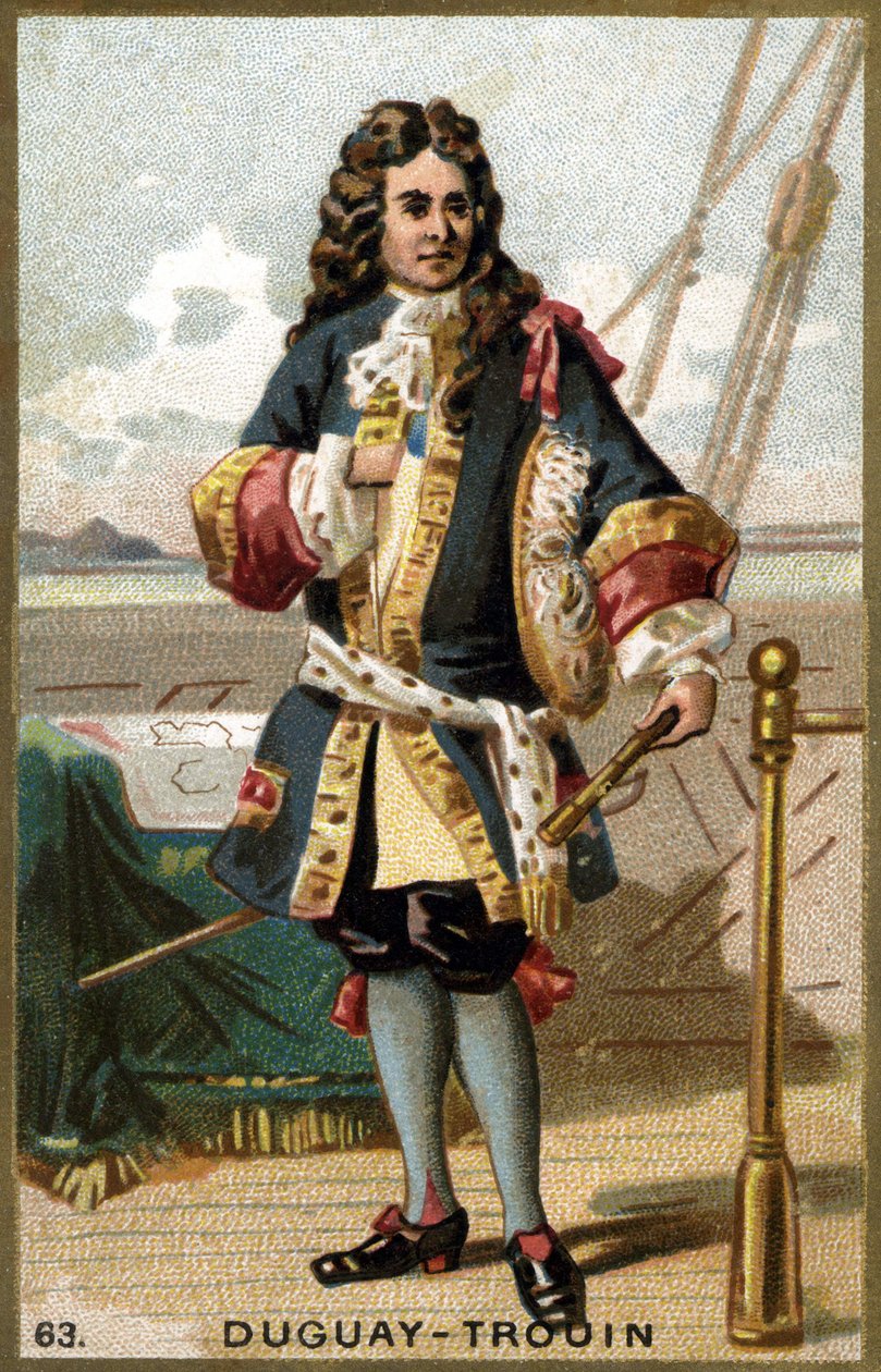 Portrait of Rene Duguay Trouin (Duguay-Trouin) (Rene Trouin du Gue dit) (1673-1736), French sailor. Chromolithography of the 19th century. av Unknown artist