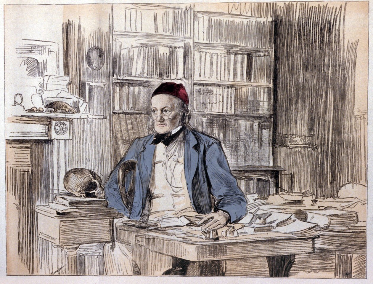 Portrett av Richard Owen (1810-1890), engelsk naturforsker. av Unknown artist