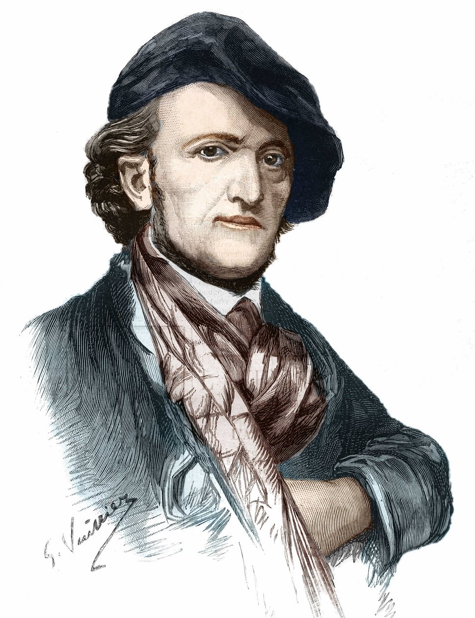 Portrett av Richard Wagner (1813-1883), tysk komponist og dramatiker. av Unknown artist