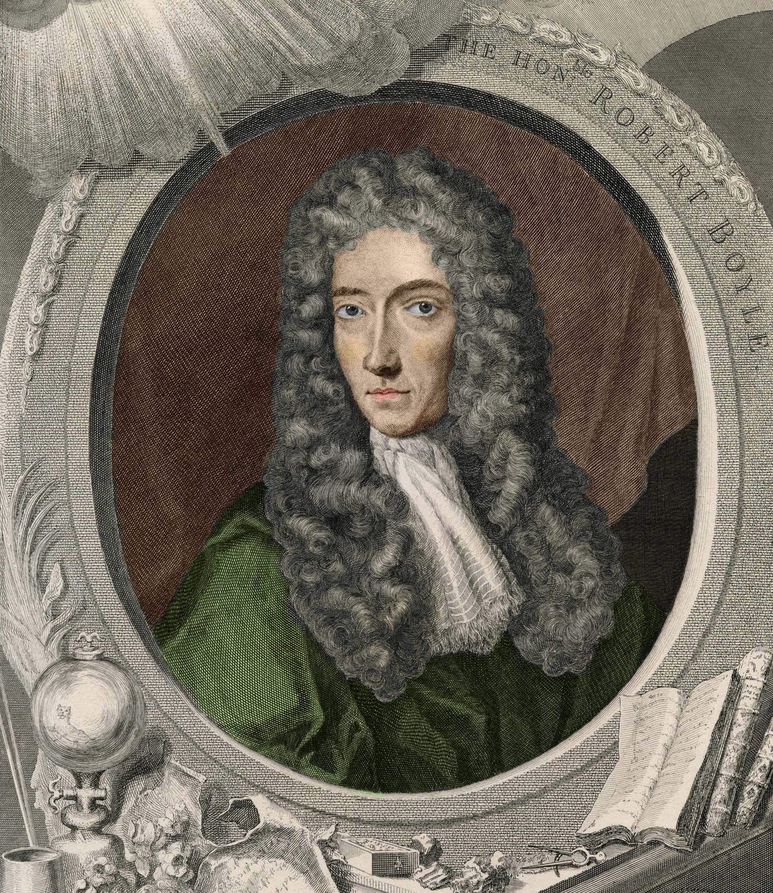 Portrait of Robert Boyle (1627 - 1691), Irish physicist and chemist. av Unknown artist