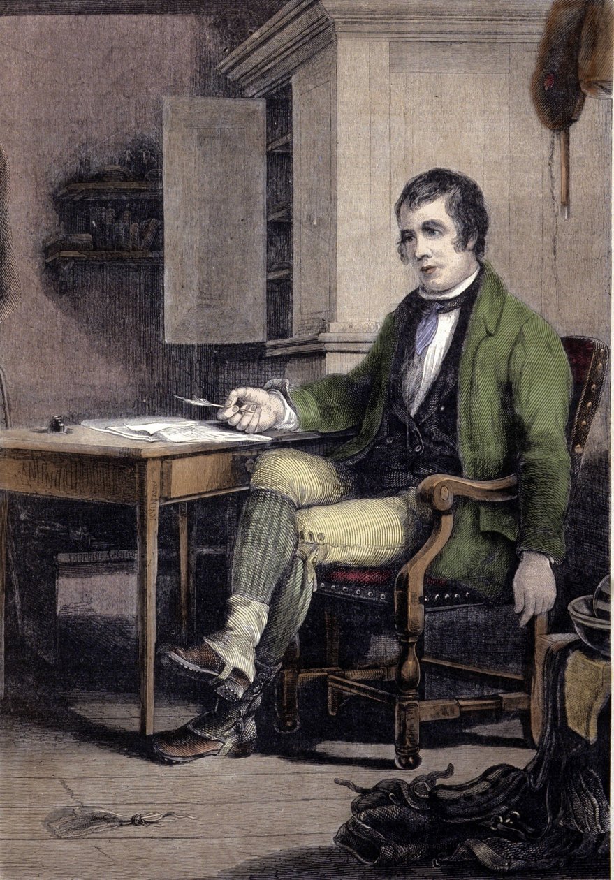 Portrett av Robert Burns, skotsk poet (1759-1796). av Unknown artist