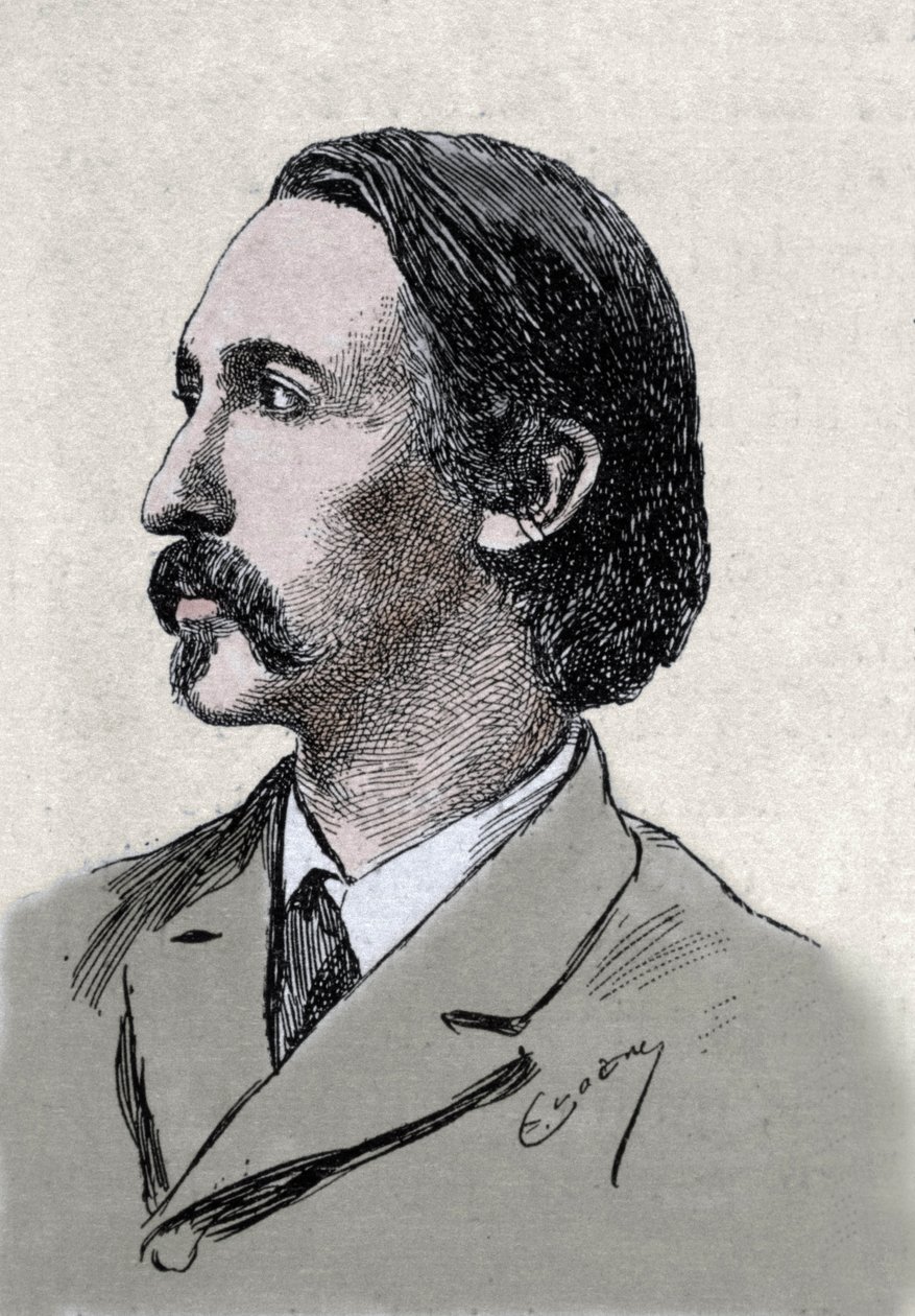Portrett av Robert Louis Stevenson (1850-1894), britisk forfatter av Unknown artist