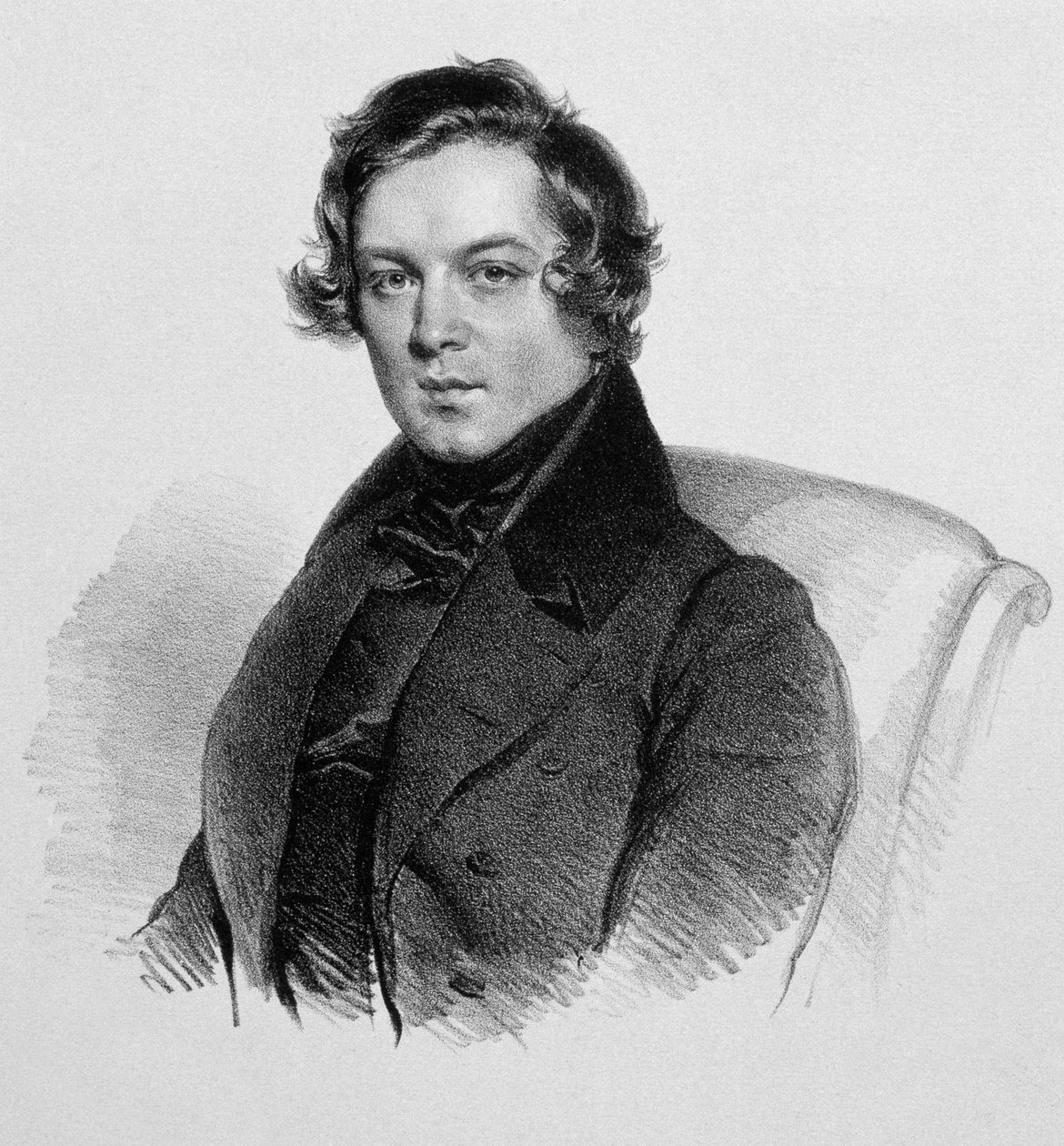 Portrait of Robert Schumann (1810-1856), German composer. av Unknown artist