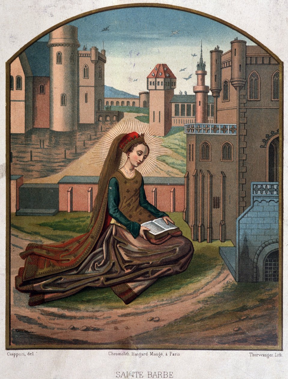 Portrett av Saint Beard - fra et dokument fra 1400-tallet av Unknown artist