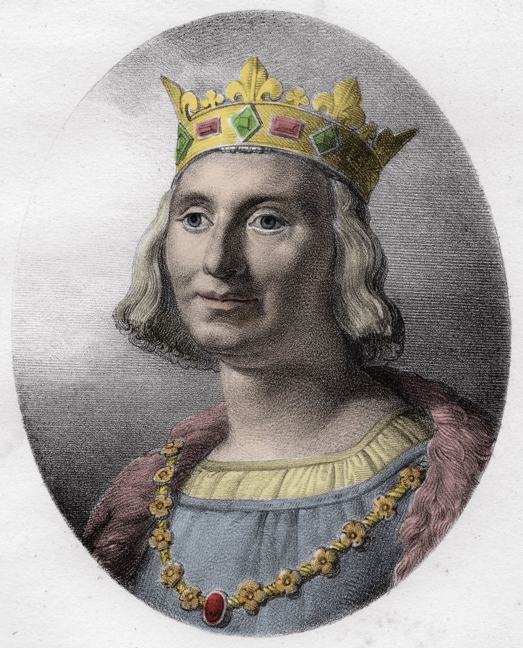 Portrait of Saint Louis (Saint-Louis, Louis IX (1214-1270) - Saint Louis IX (1214-70) king of France - av Unknown artist