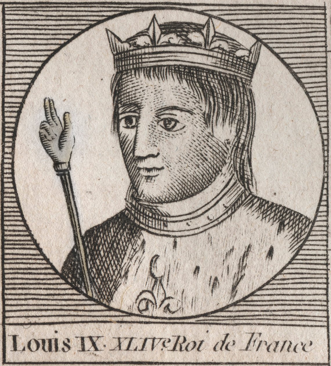 Portrait of Saint Louis (Saint-Louis, Louis IX (1214-1270) - Saint Louis IX (1214-70) king of France - engraving from “Instruction sur l