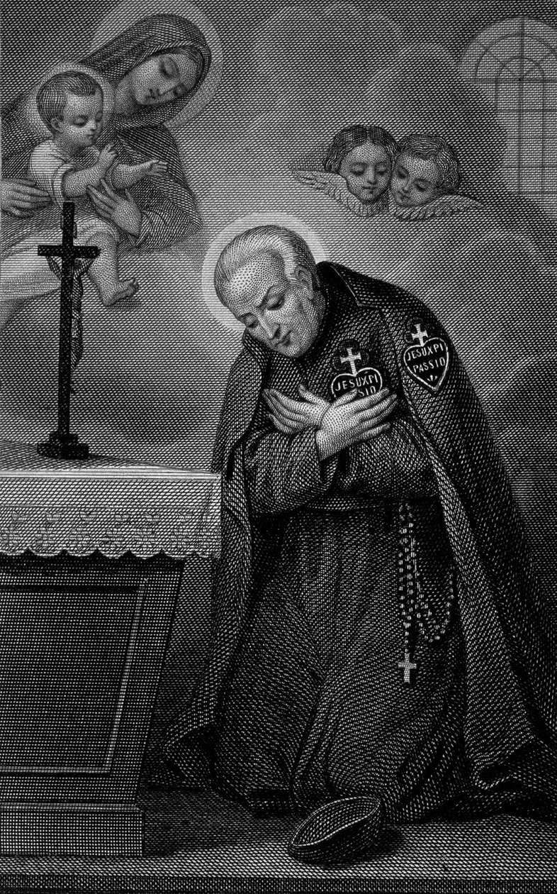 Portrett av Saint Paul of the Cross. Gravering 1800-tallet. av Unknown artist