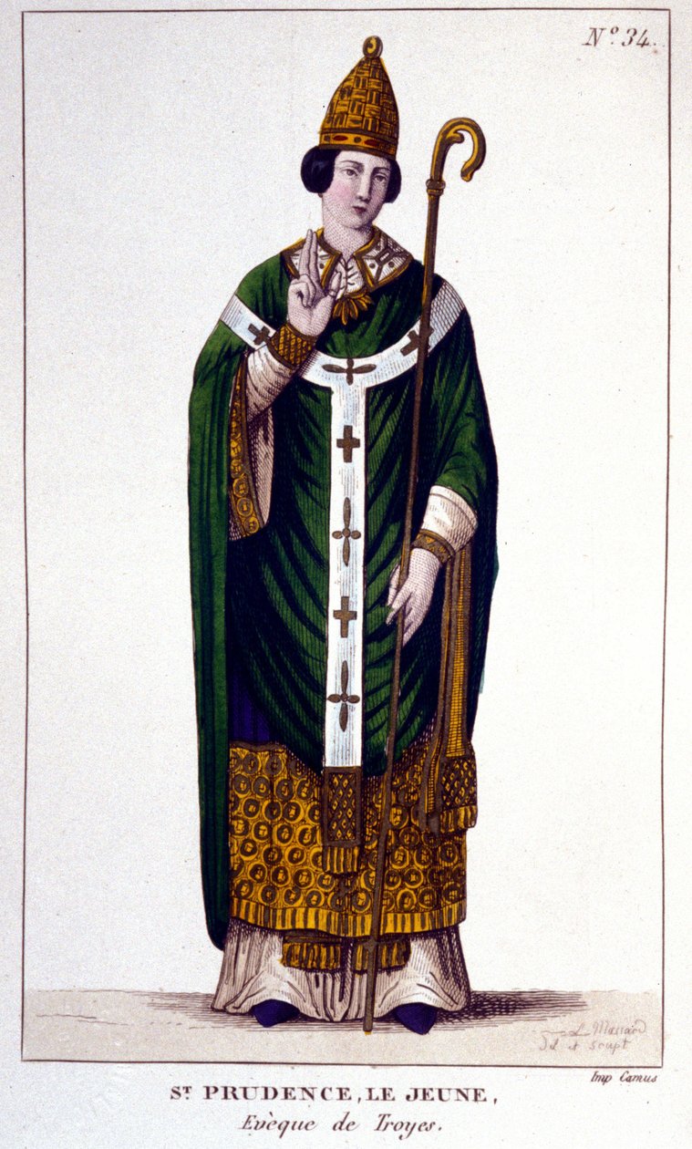 Portrett av Saint Prudence av Troyes Eveque de Troyes (9. århundre). av Unknown artist