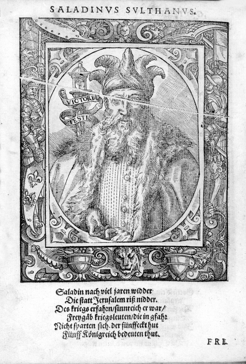 Portrett av F Saldin (1138-1193) (Salih Al Din Yusuf Al Ayyubi (Al Ayoubi). av Unknown artist