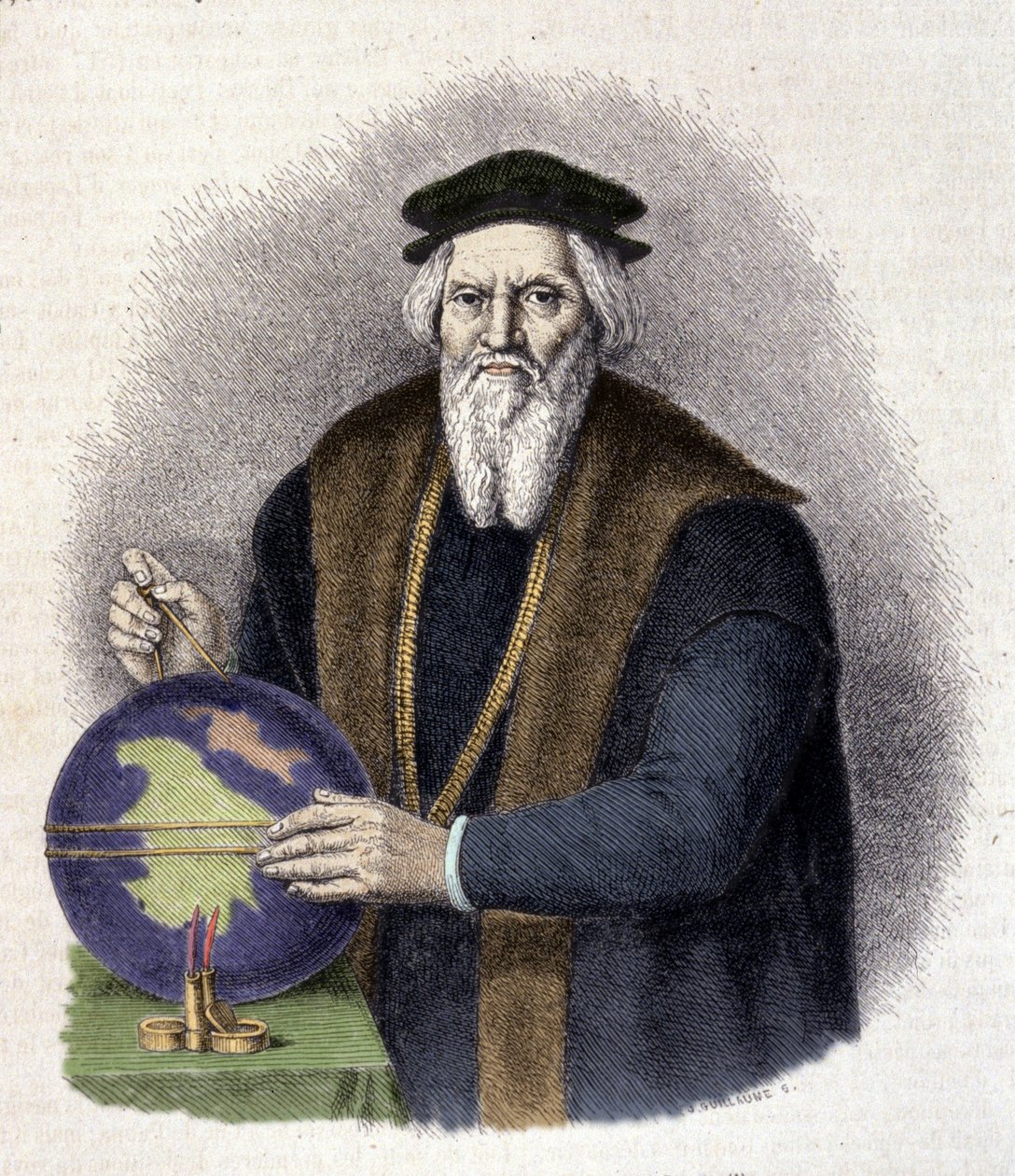 Portrett av Sebastien Cabot (1476-1557), italiensk navigatør. (Sebastiano Caboto). av Unknown artist