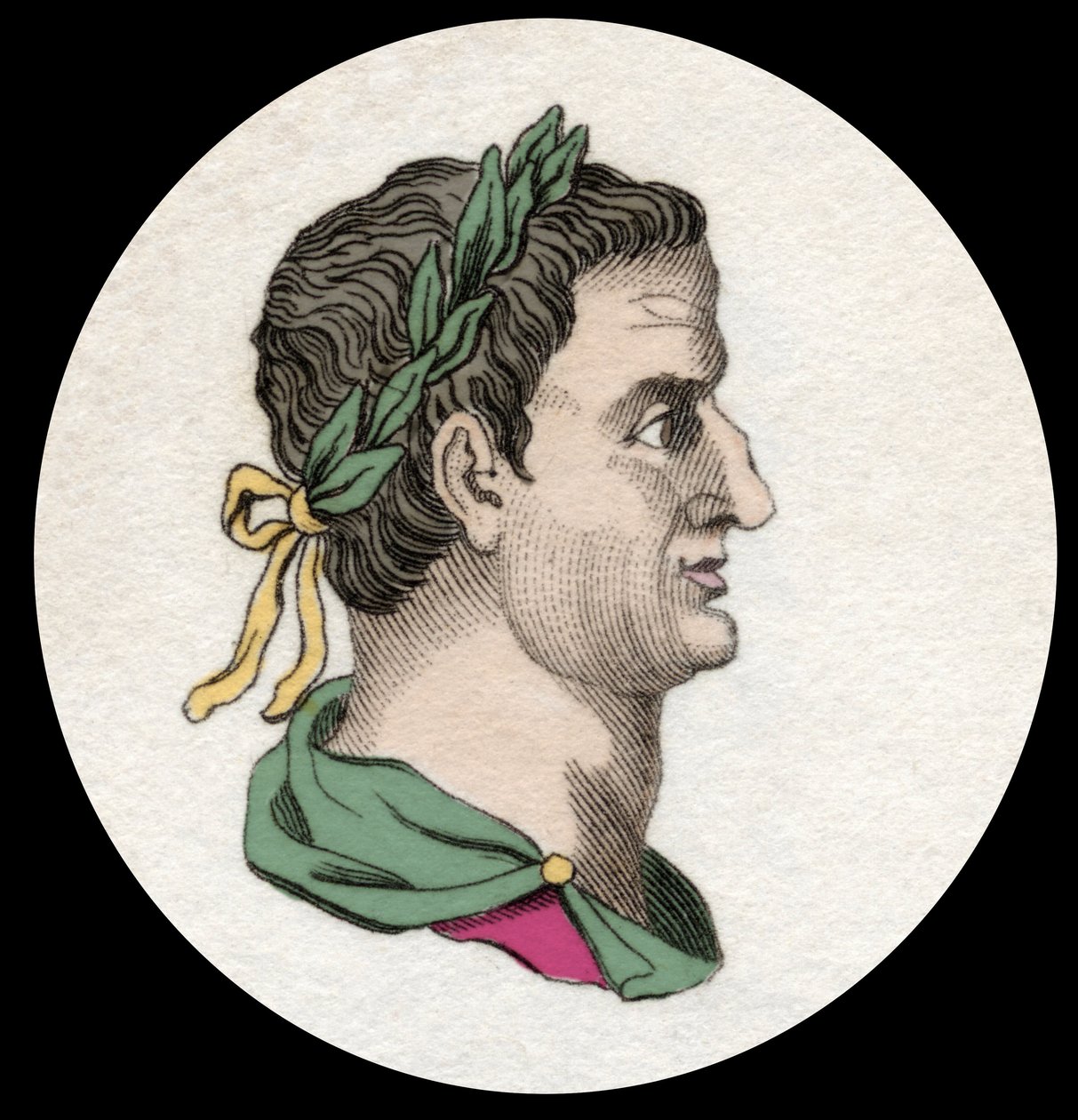 Portrett av Servius Sulpicius Galba (3 f.Kr.-69 e.Kr.), romersk keiser. 1800-talls gravering av Unknown artist
