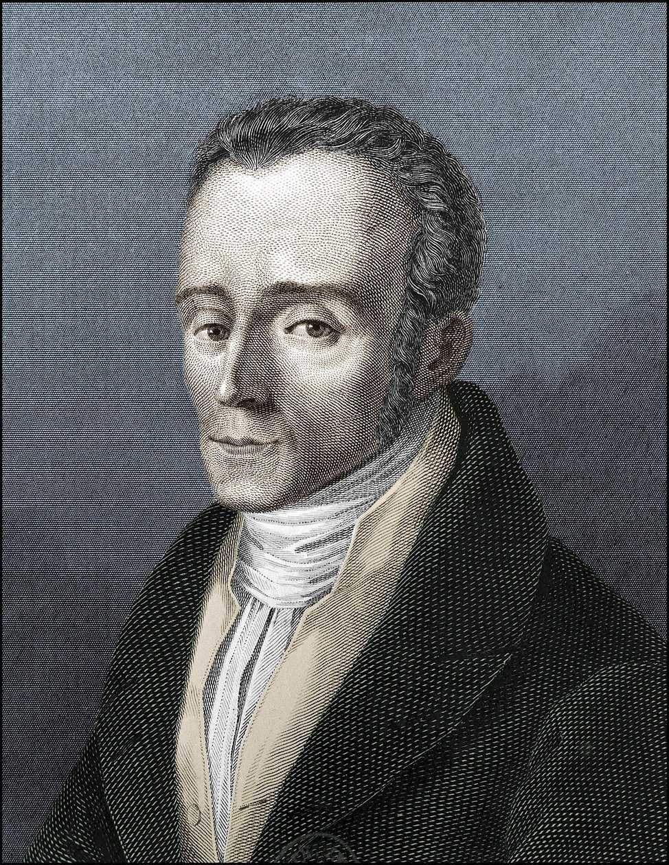Portrett av Silvio Pellico, italiensk forfatter (1789-1854) av Unknown artist
