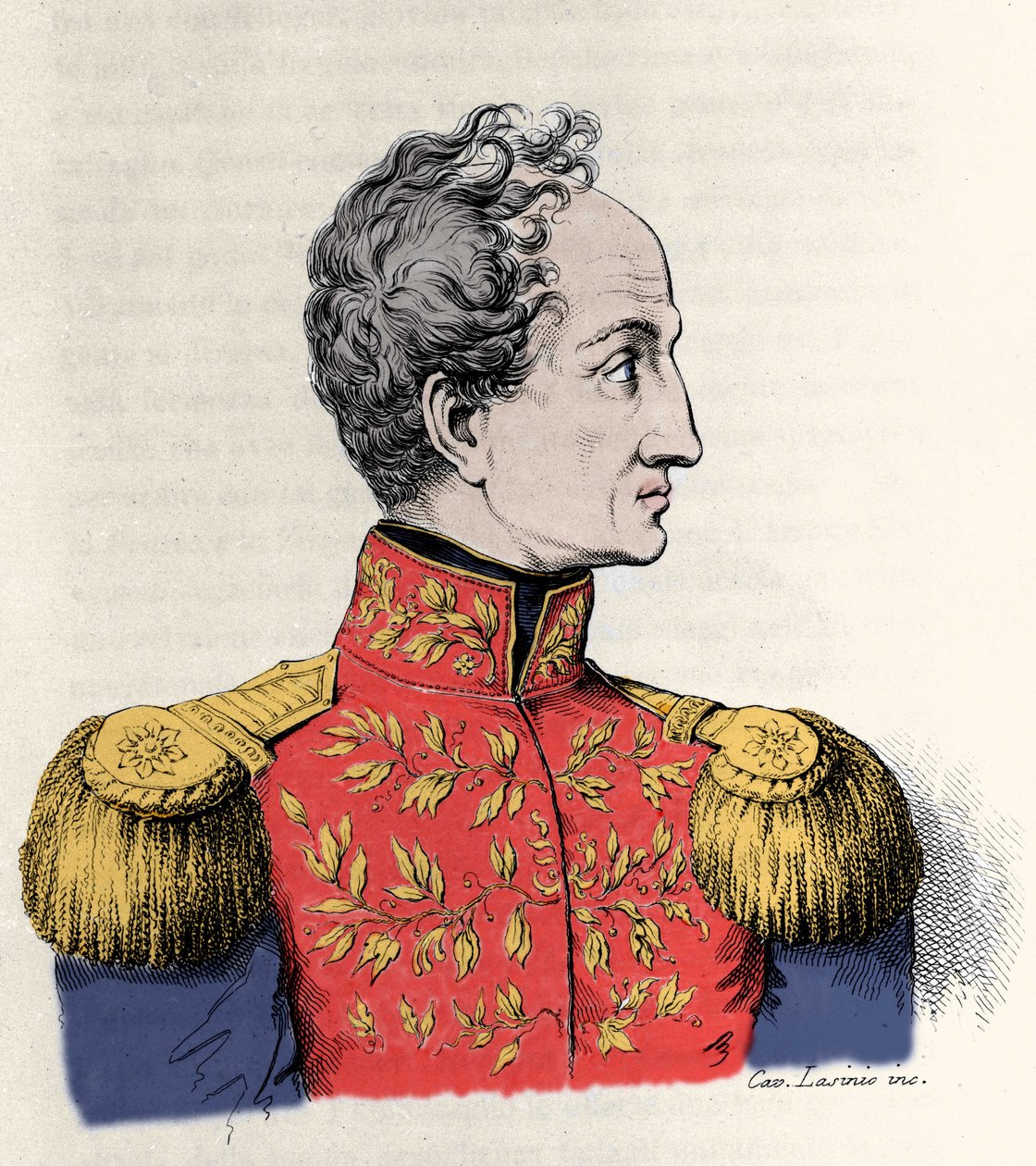 Portrett av Simon Bolivar (1783-1830), general og søramerikansk statsmann. av Unknown artist
