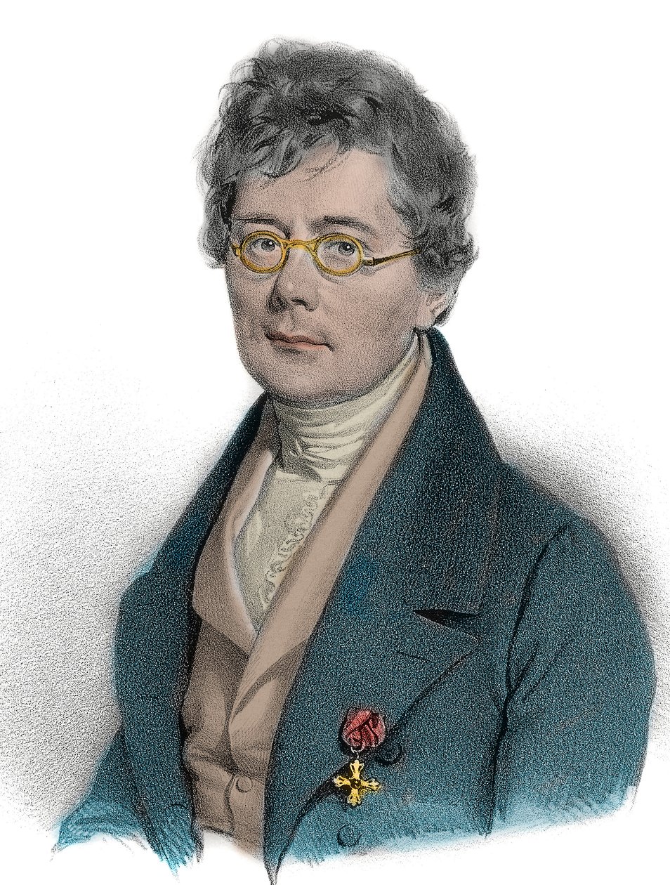 Portrait of Simon Sechter (1788 - 1867), composer, theorist, music teacher and conductor - Portrait of Simon Sechter music theorist, teacher, organist, conductor and Austrian composer. 19th century engraving av Unknown artist
