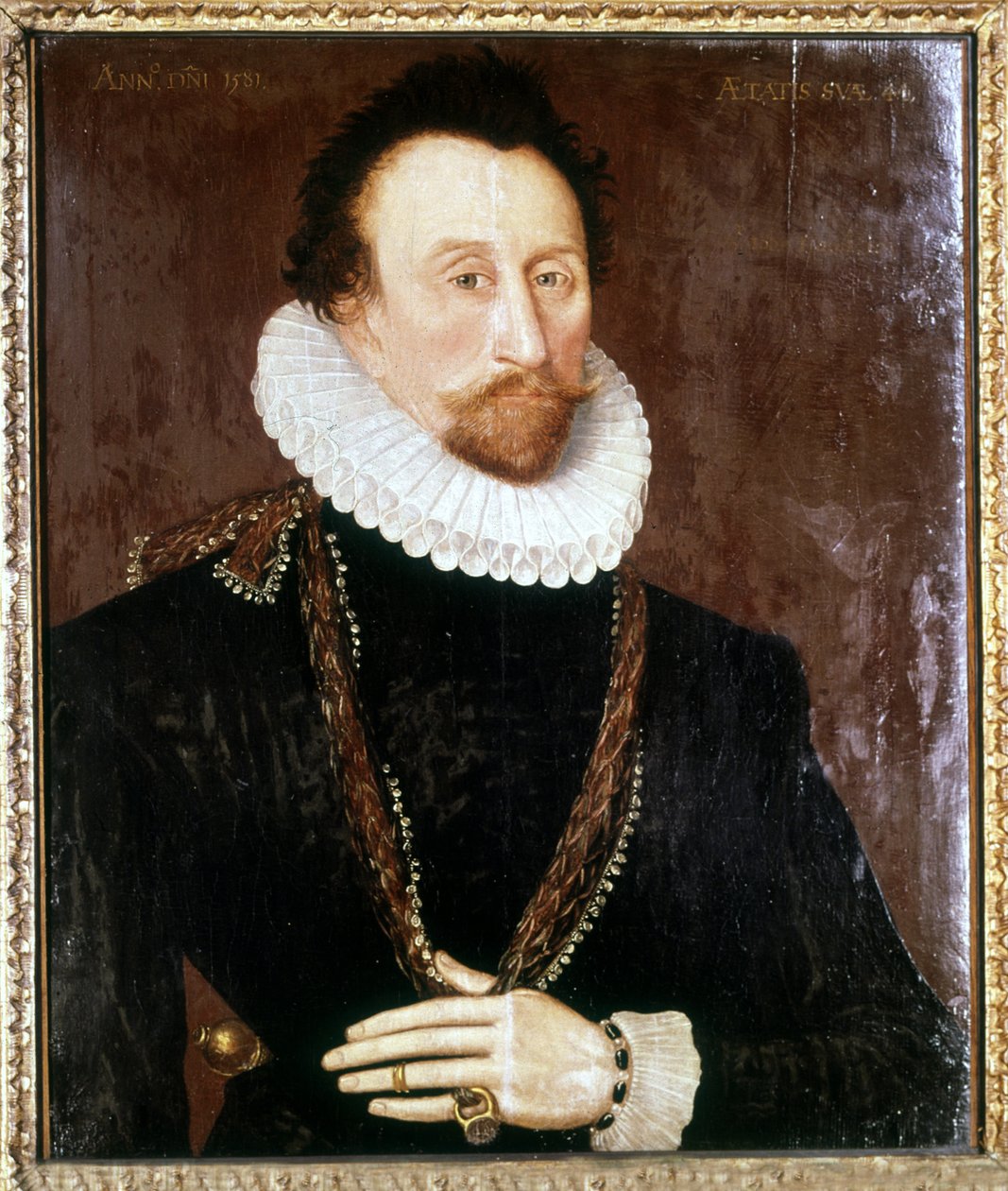 Portrett av Sir John Hawkins (Hawkyns) (1532-1595), engelsk admiral. av Unknown artist