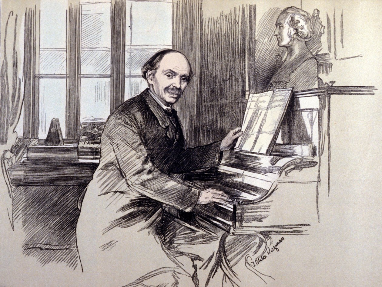 Portrett av Sir Julius BENEDICT (1804-1885). Han var en tyskfødt komponist og dirigent, bosatt i England. av Unknown artist