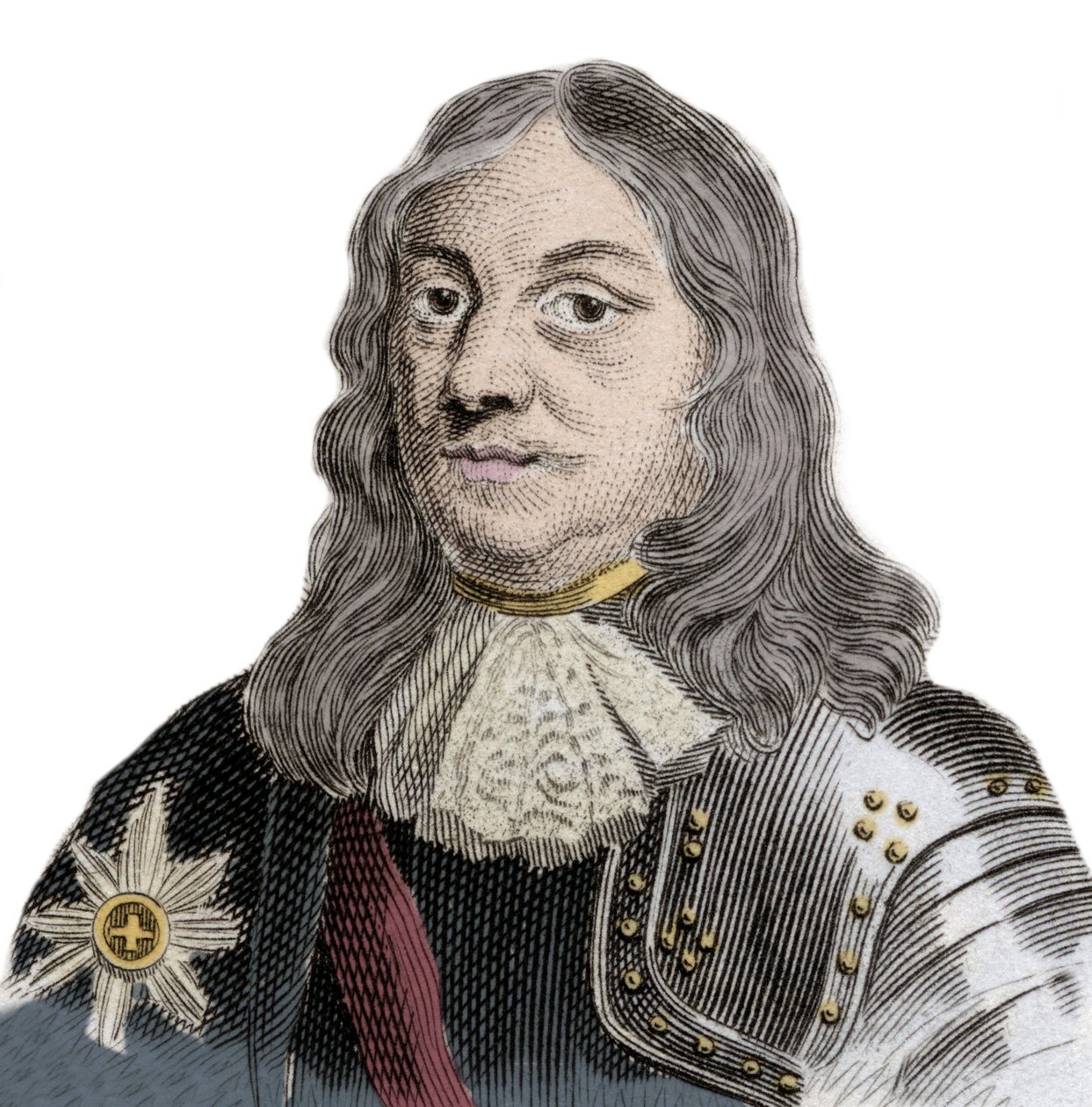 Portrett av Sir Martinus Cornelis van Tromp (1629-1691), nederlandsk marineoffiser og øverstkommanderende for den kongelige nederlandske og danske flåten. Gravering av 1800-tallet. av Unknown artist
