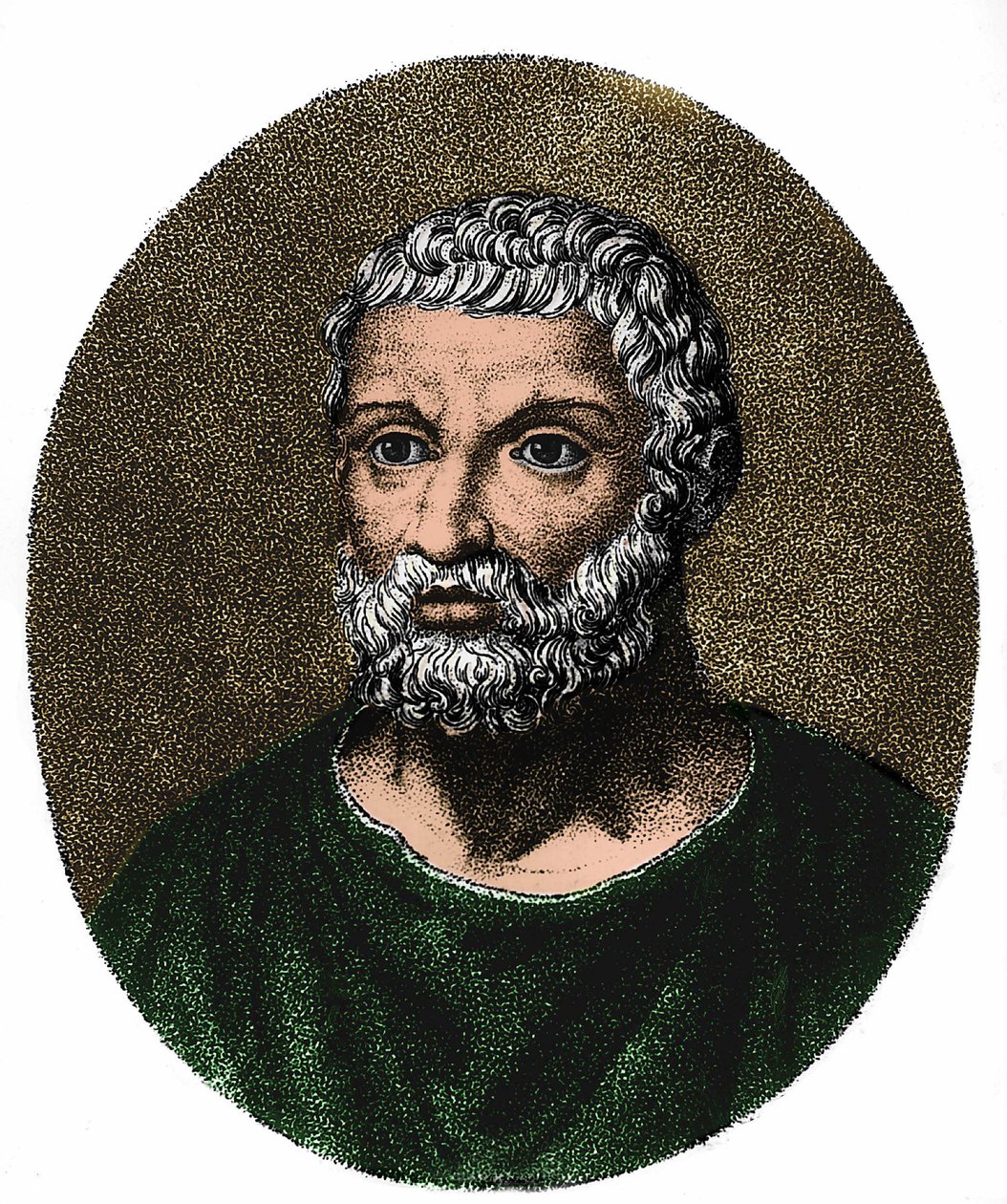 Portrait of Thales de Milet (in gr. Thales) v. -625 - v. -546 av Unknown artist