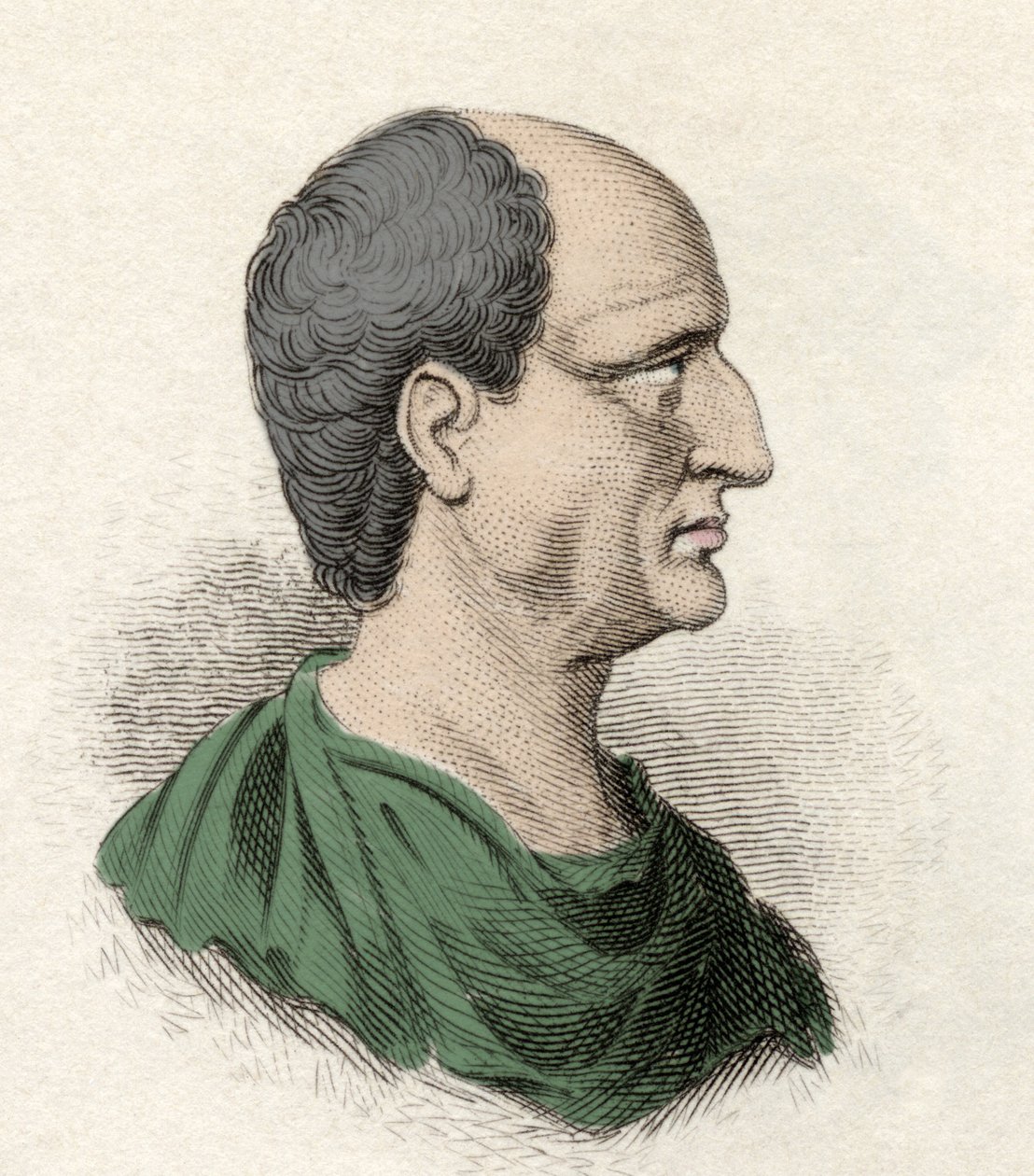 Portrett av Themistokles (gresk Themistokles), statsmann og athensk general (525-460 f.Kr.). Gravering av 1800-tallet. av Unknown artist
