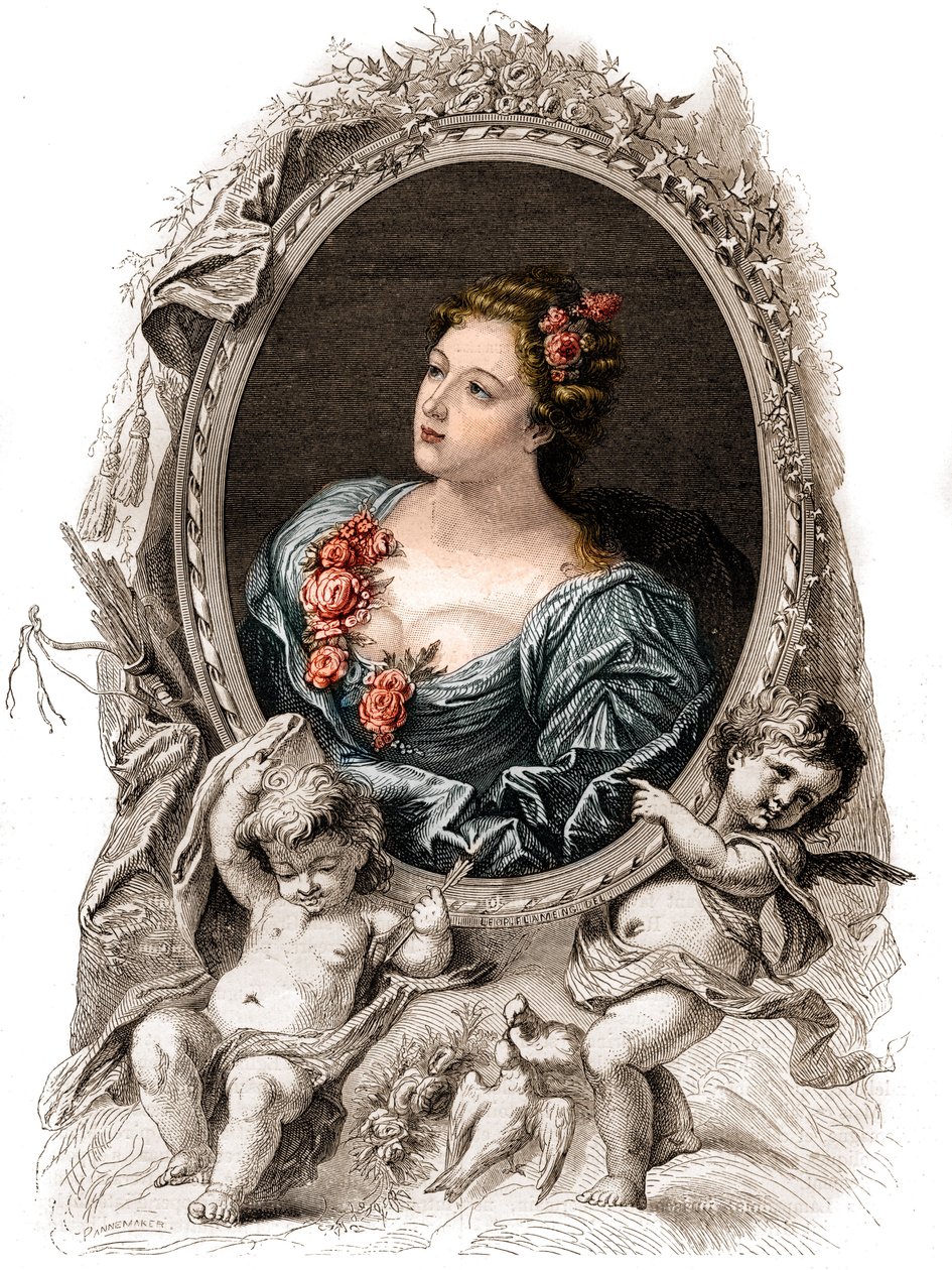 Portrett av Theophano eller Theophanie (Theophanu eller Theophania) Bysantinsk Imperatrice fra 1000-tallet. Gravering fra 1800-tallet. av Unknown artist